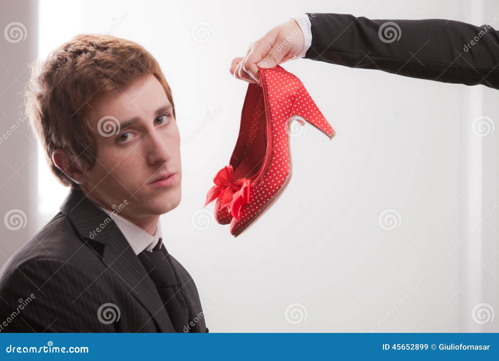 Businessman Offered Businesswoman S Shoes Stock Image - Image of ...