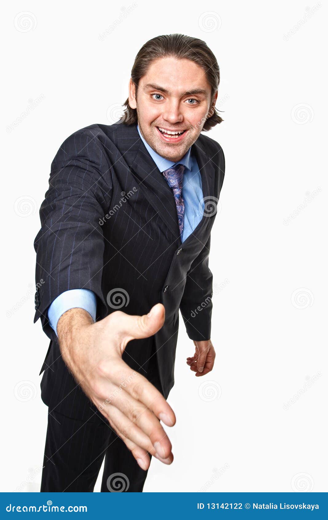 Businessman Offering To Shake Your Hand Stock Photo Image of person