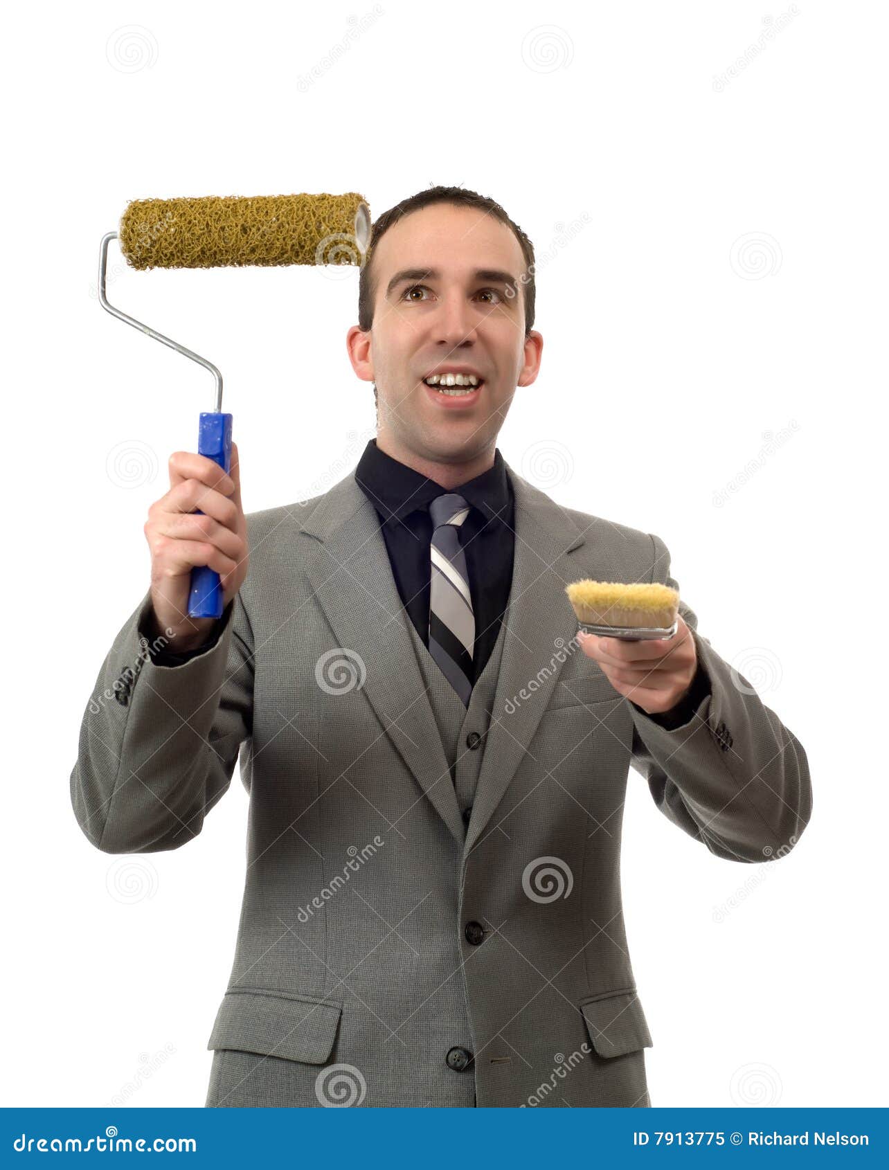 Businessman Painting Your Text Stock Image Image of cfront, business