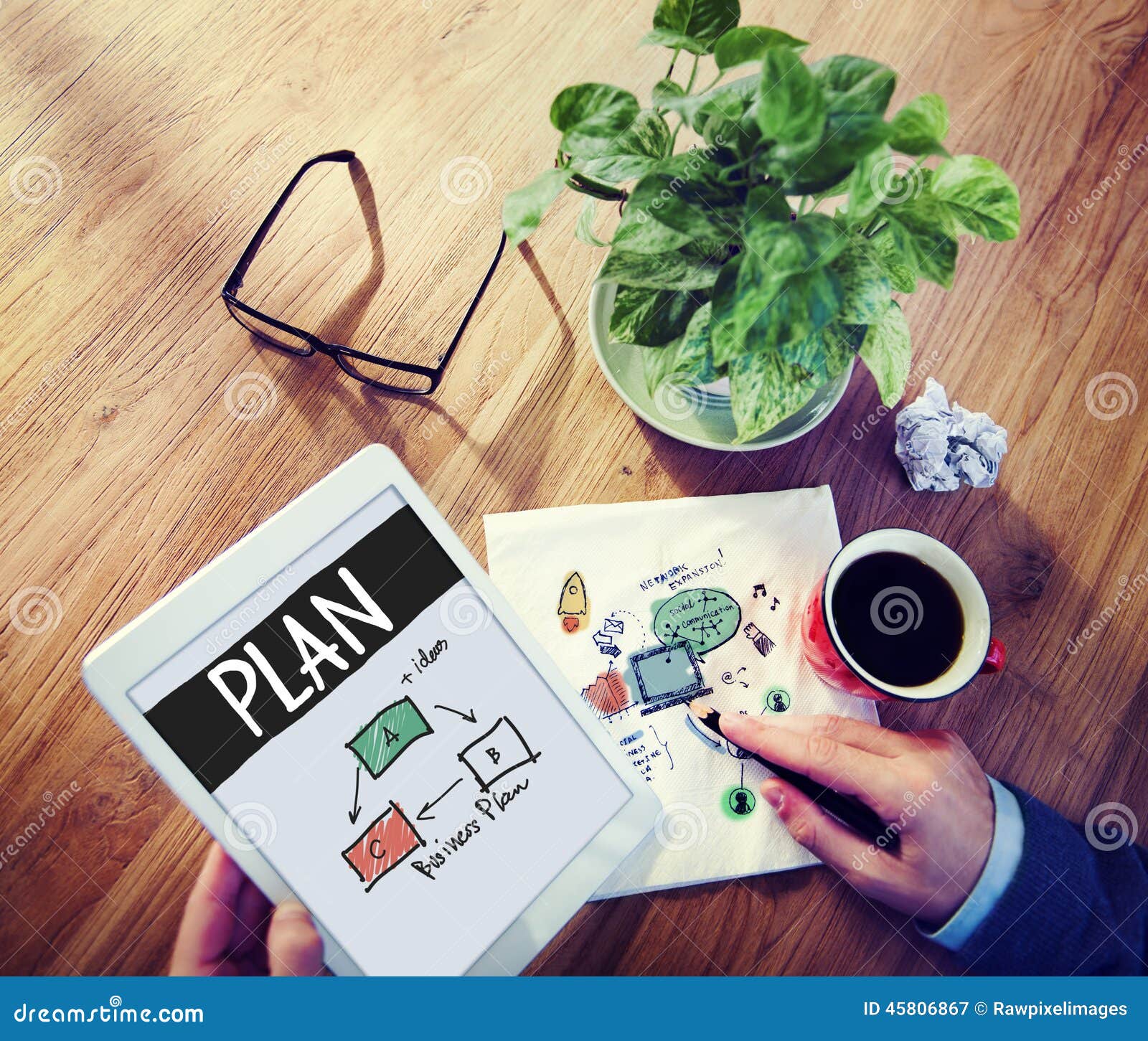 Businessman Planning for a New Business Project Stock Image Image of