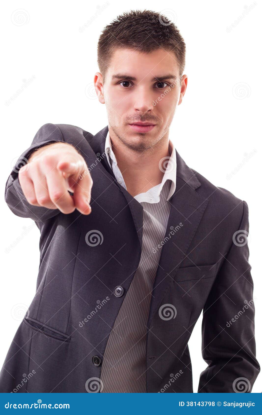 Businessman Pointing at the Camera Stock Photo - Image of front ...