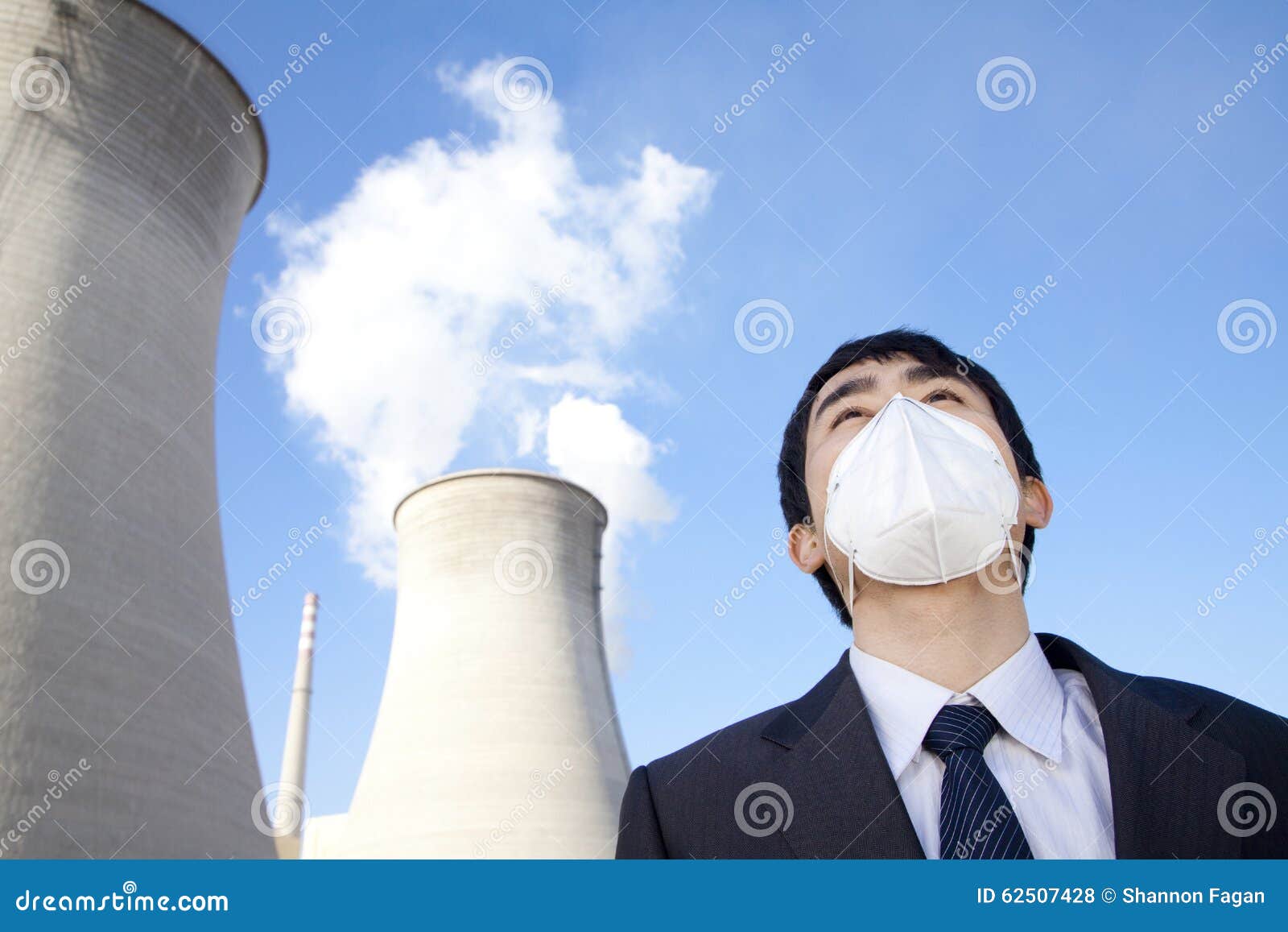 Businessman at Power Plant with Face Mask Stock Photo Image of asian