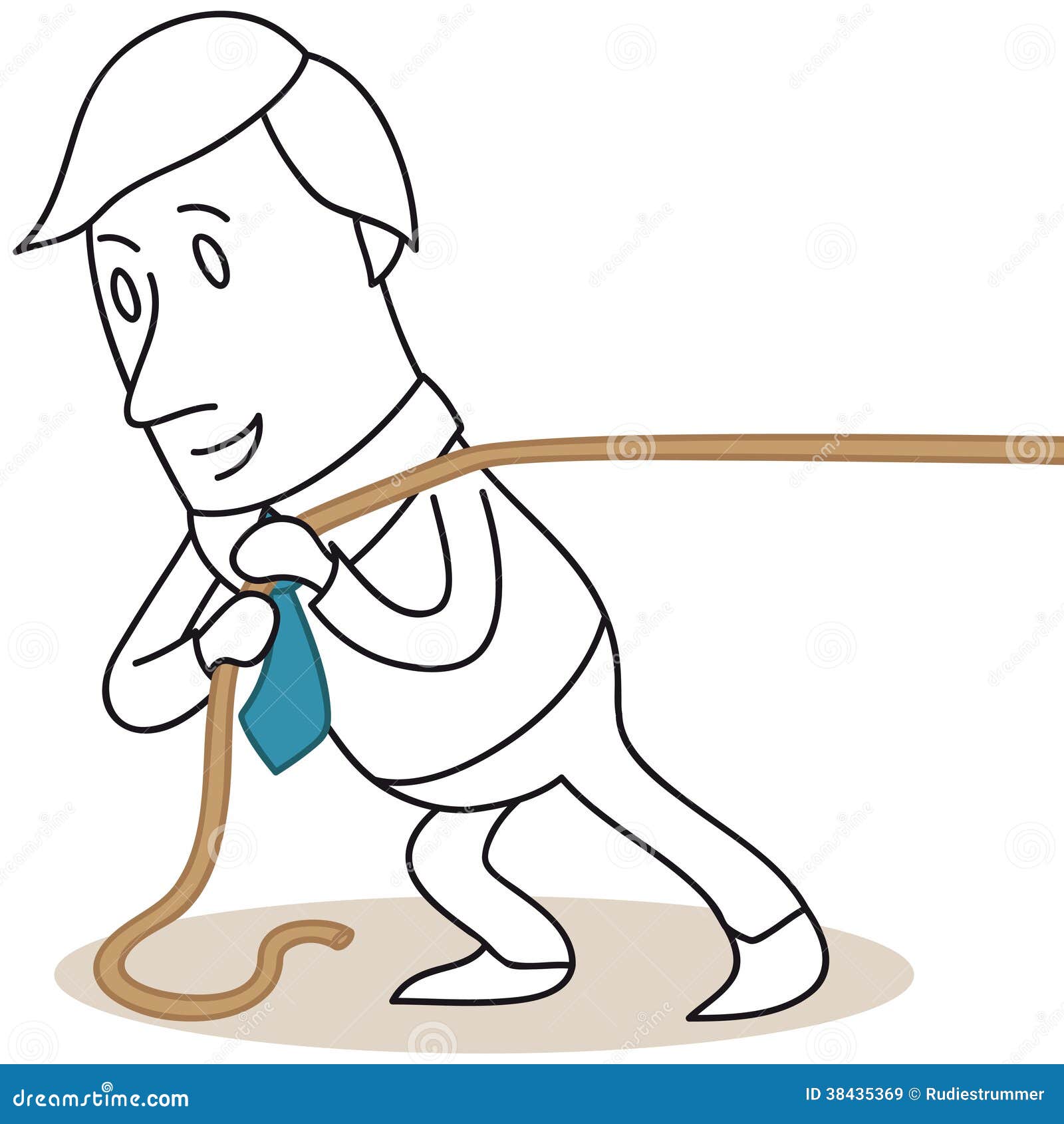 Businessman Pulling a Rope Over His Shoulder Stock Vector - Illustration of  contestant, challenge: 38435369