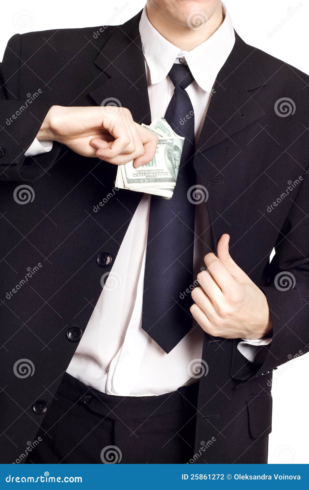Businessman is Putting Money in His Pocket Stock Photo - Image of money ...