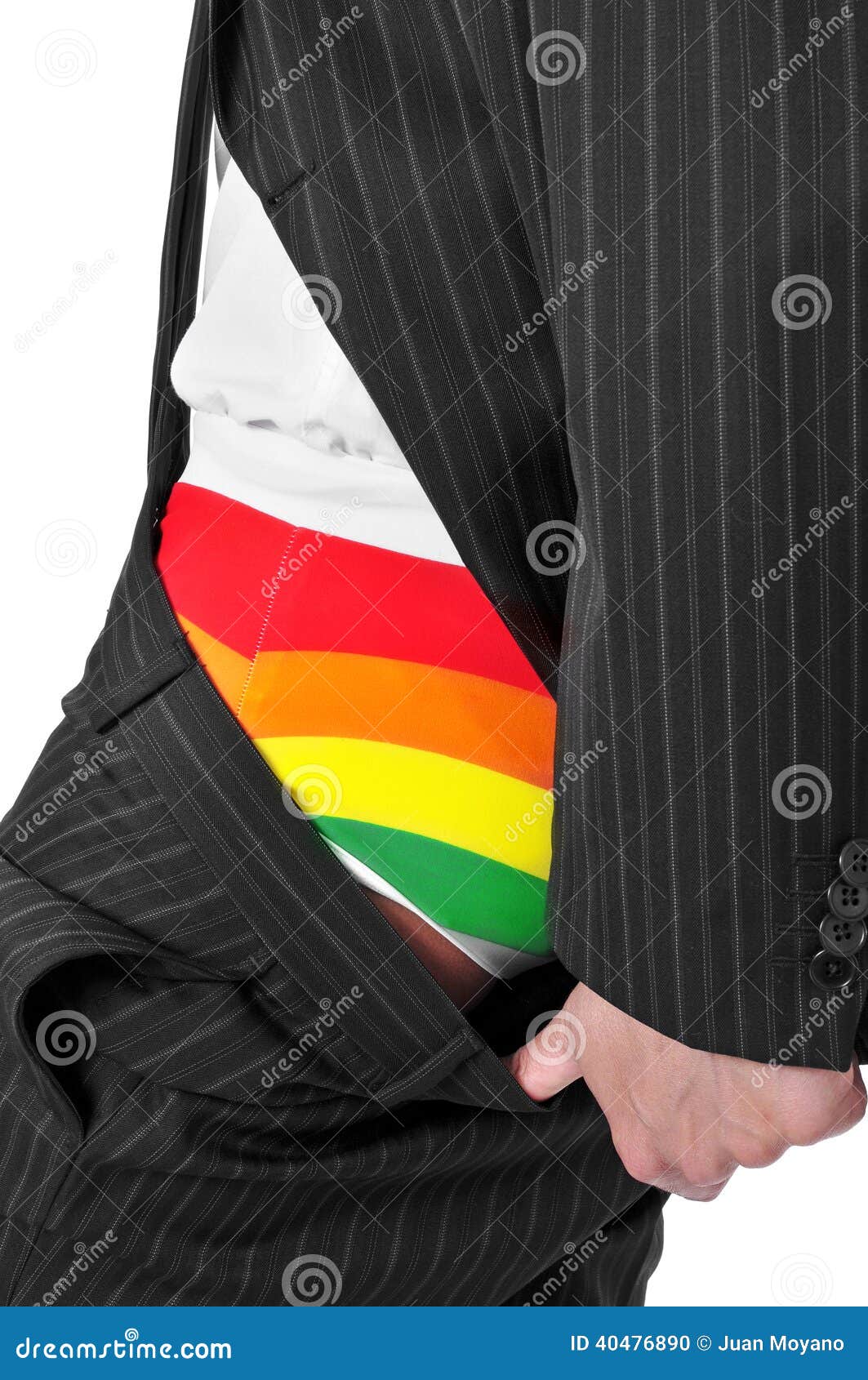 Businessman with Rainbow Underwear Stock Photo - Image of proud