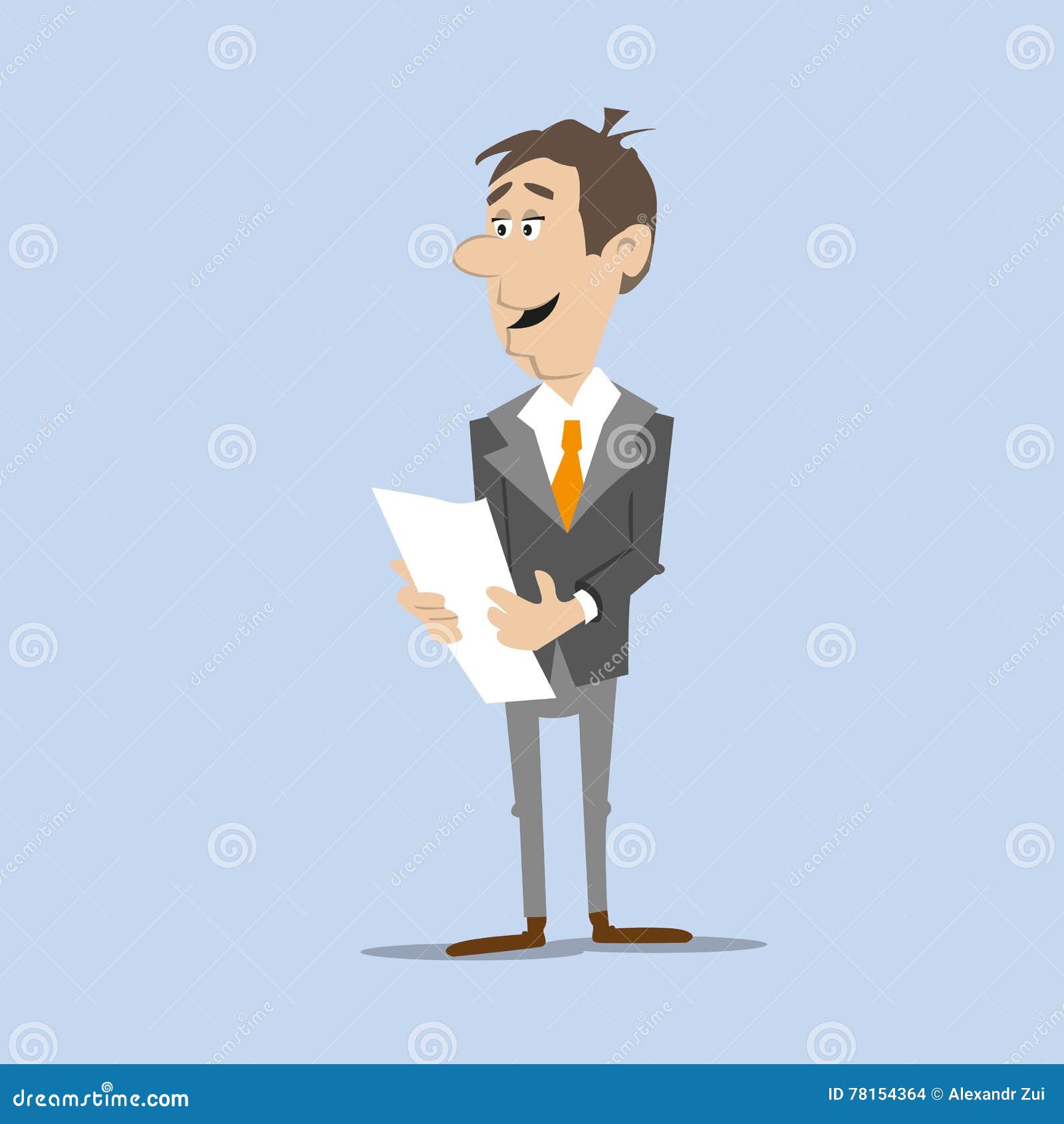 Businessman Reading Document Stock Vector - Illustration of person ...