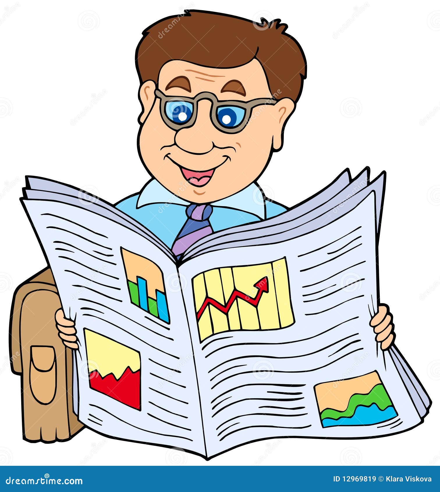 Businessman Reading Newspaper Stock Vector Illustration Of Newspapers Businessman
