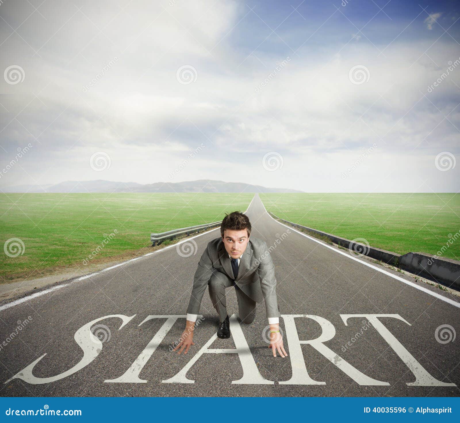 Businessman ready to start stock photo. Image of nature 40035596