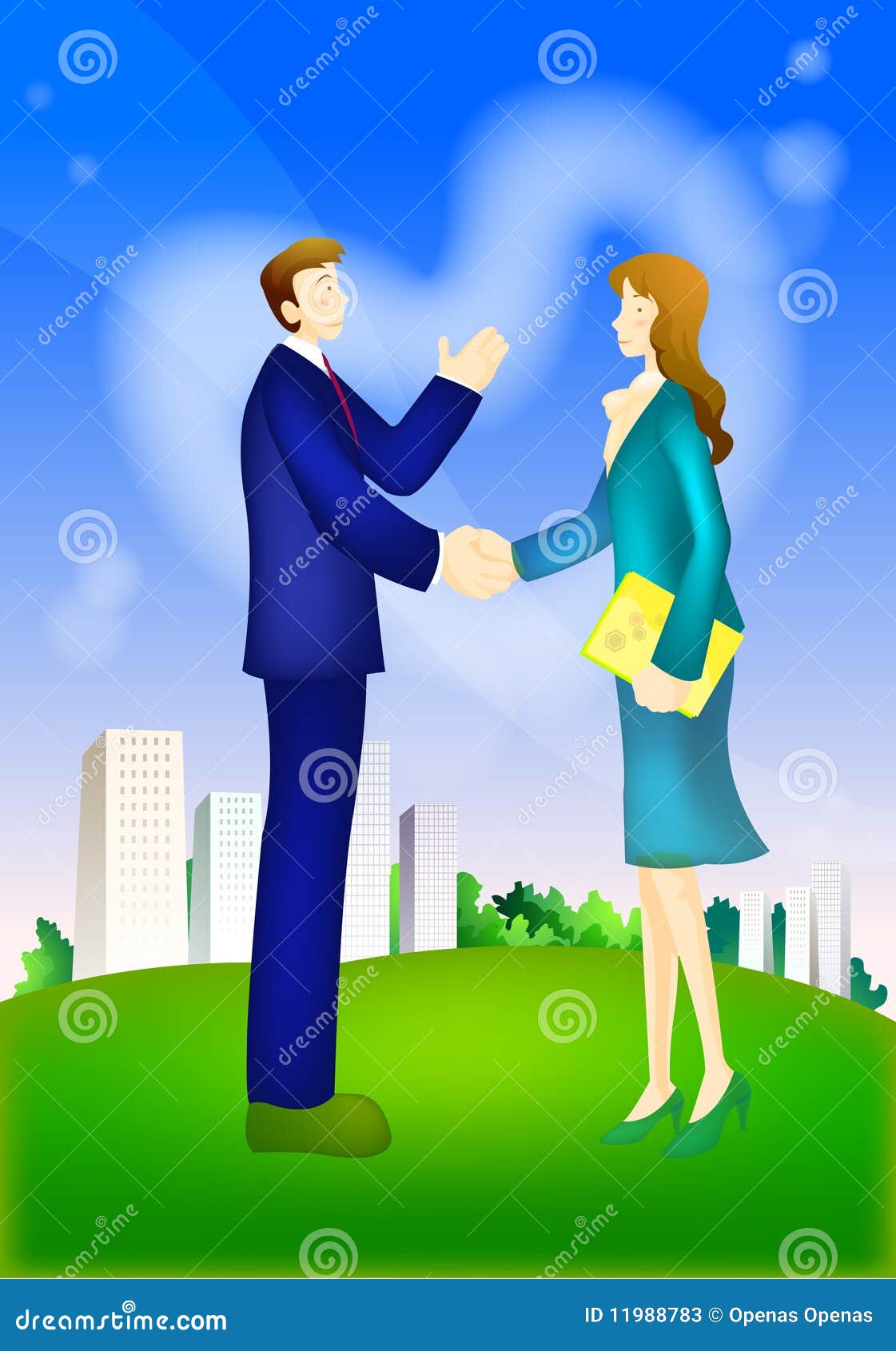 Businessman Real State Handshake Partners Stock Vector Illustration