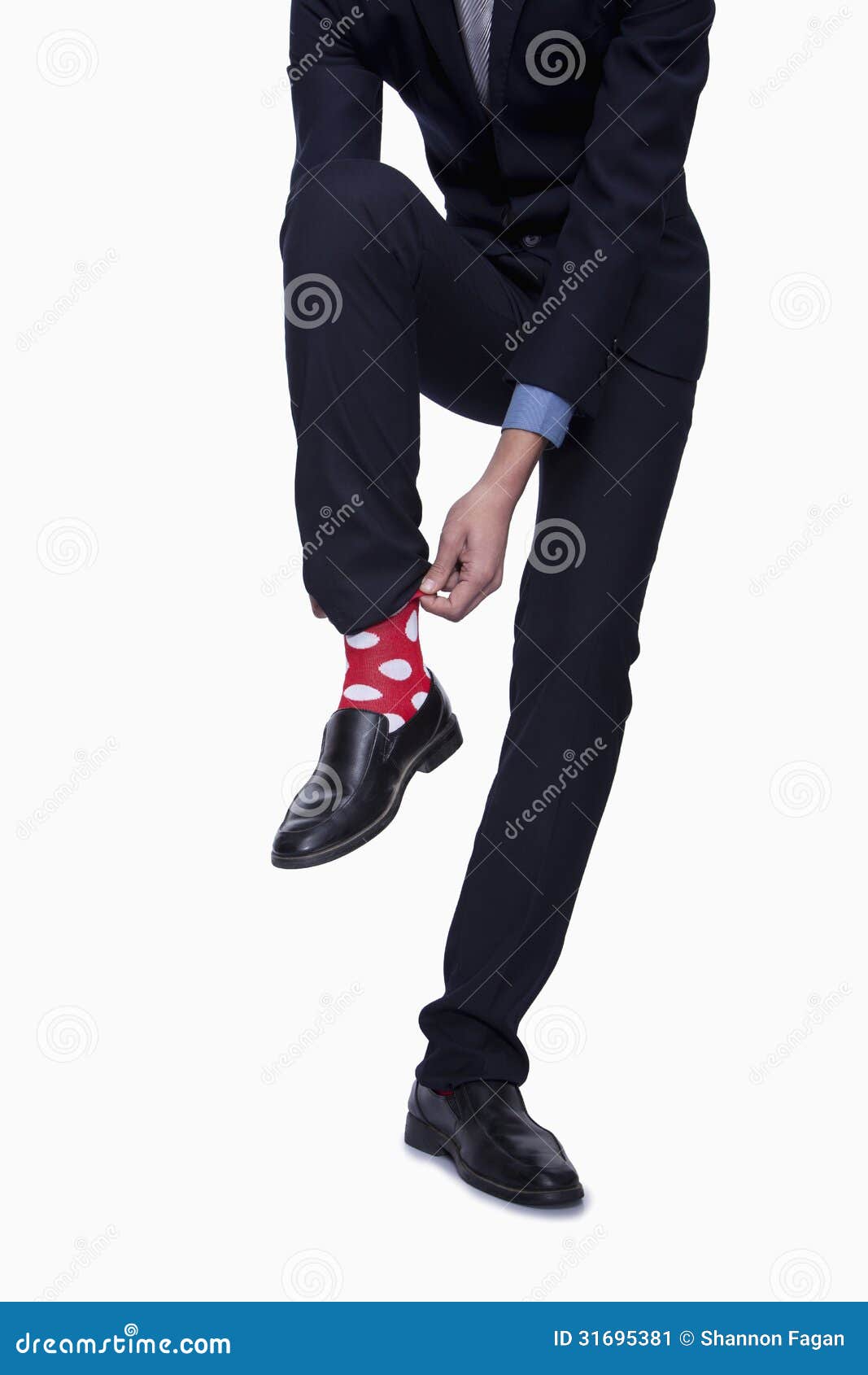 Businessman with Red Polka Dot Socks Stock Image - Image of pulling ...