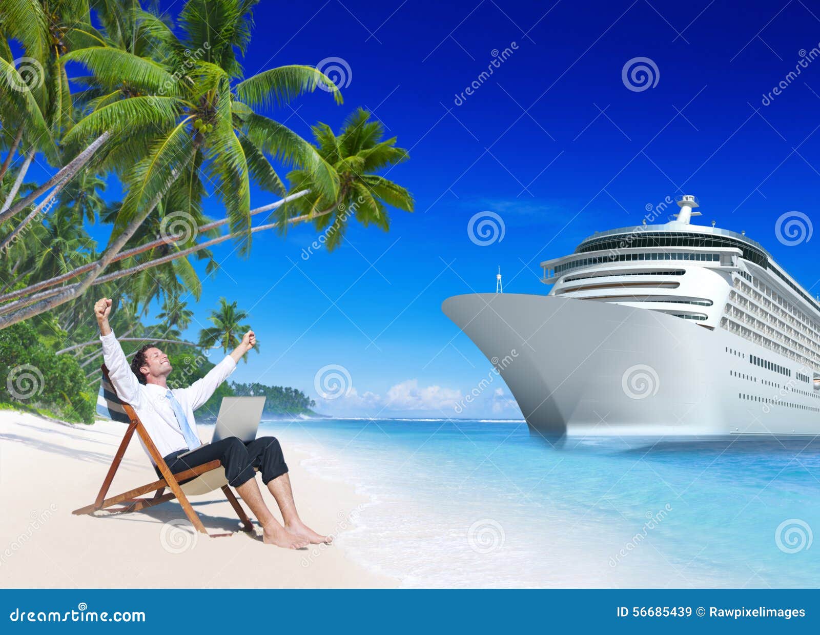 businessman relaxation vacation outdoors beach concept