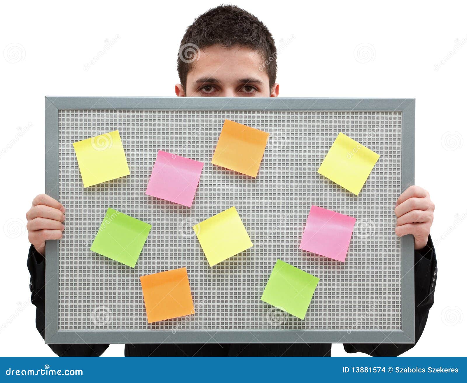 Businessman with a Reminder Board Stock Photo Image of adult, copy