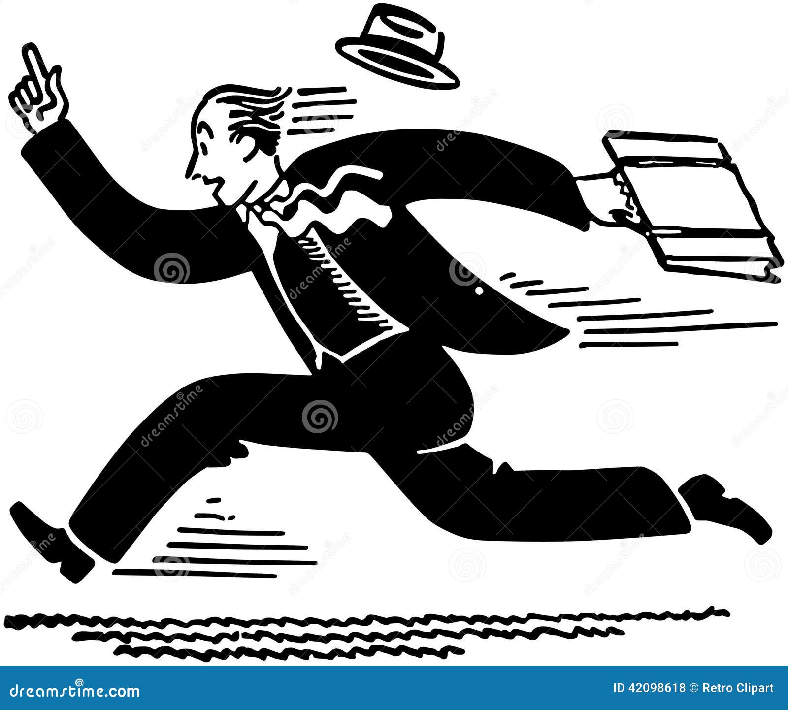 Businessman Running stock vector. Illustration of drawings - 42098618