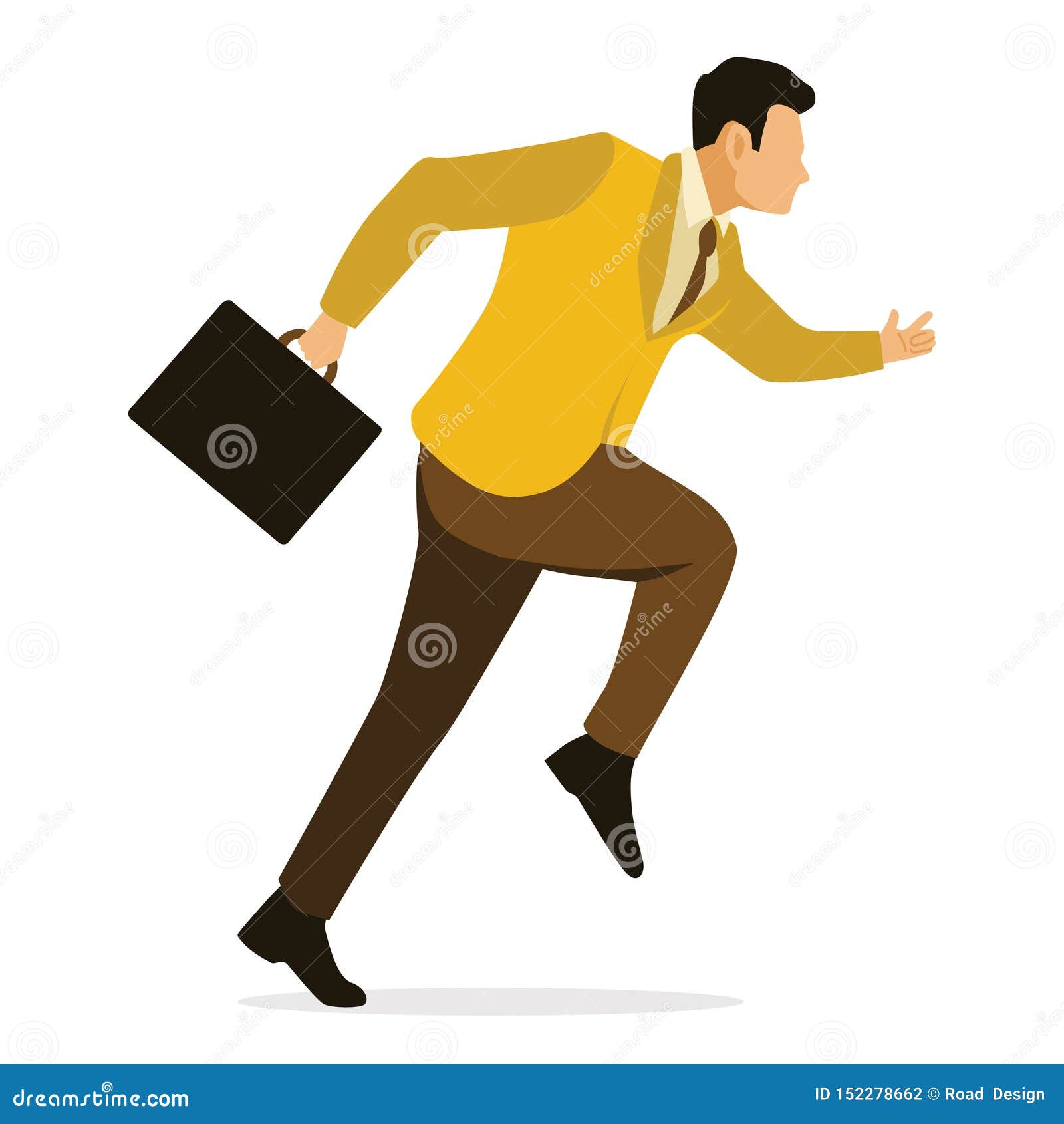 Businessman Running Clipart Vcetor Illustration Stock Vector