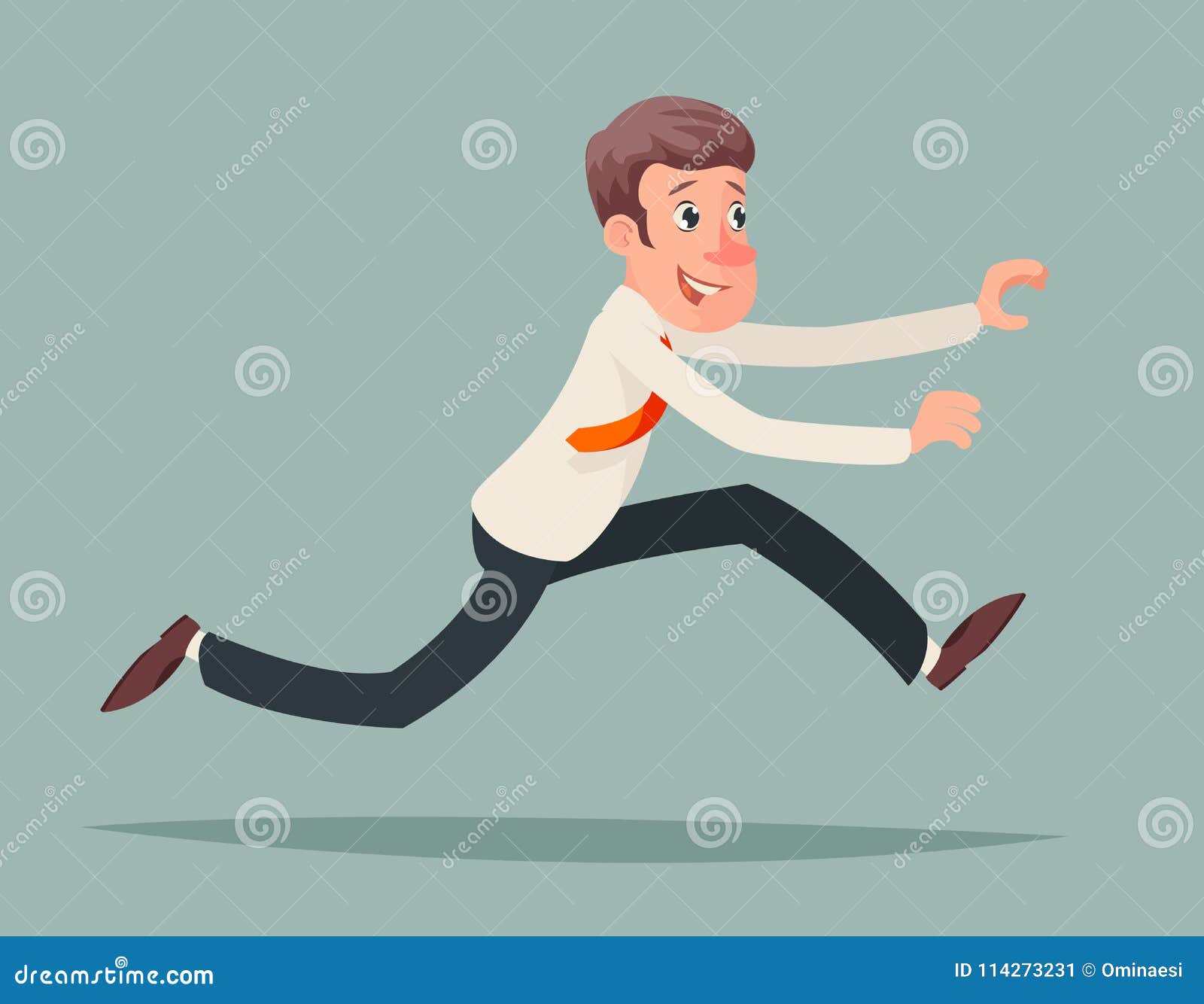 businessman running hurry race rush velocity winner character icon cartoon   
