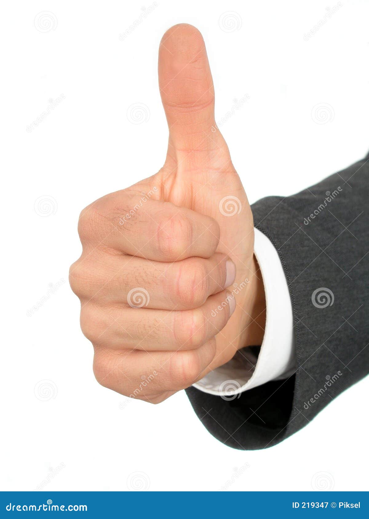 businessman's hand with thumb up