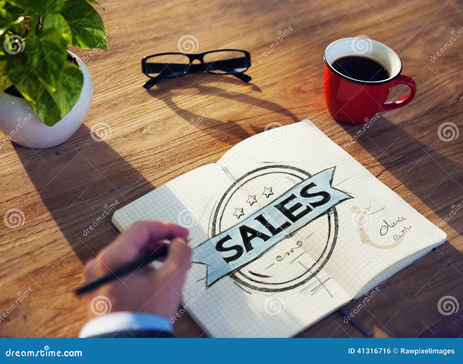 Businessman S Table with Sales Concept Stock Photo Image of growth, plan 41316716