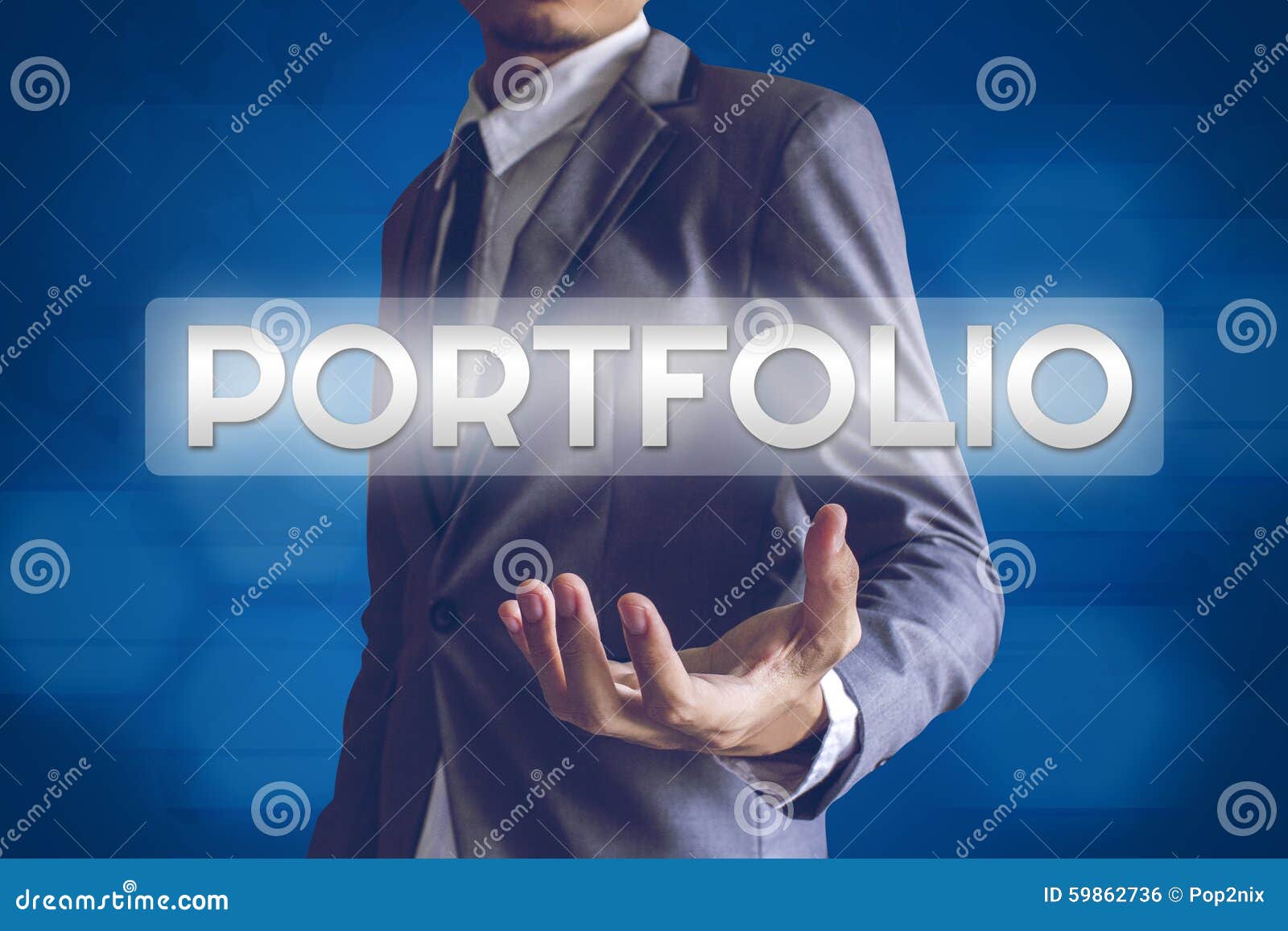 businessman or salaryman with portfolio text modern interface co