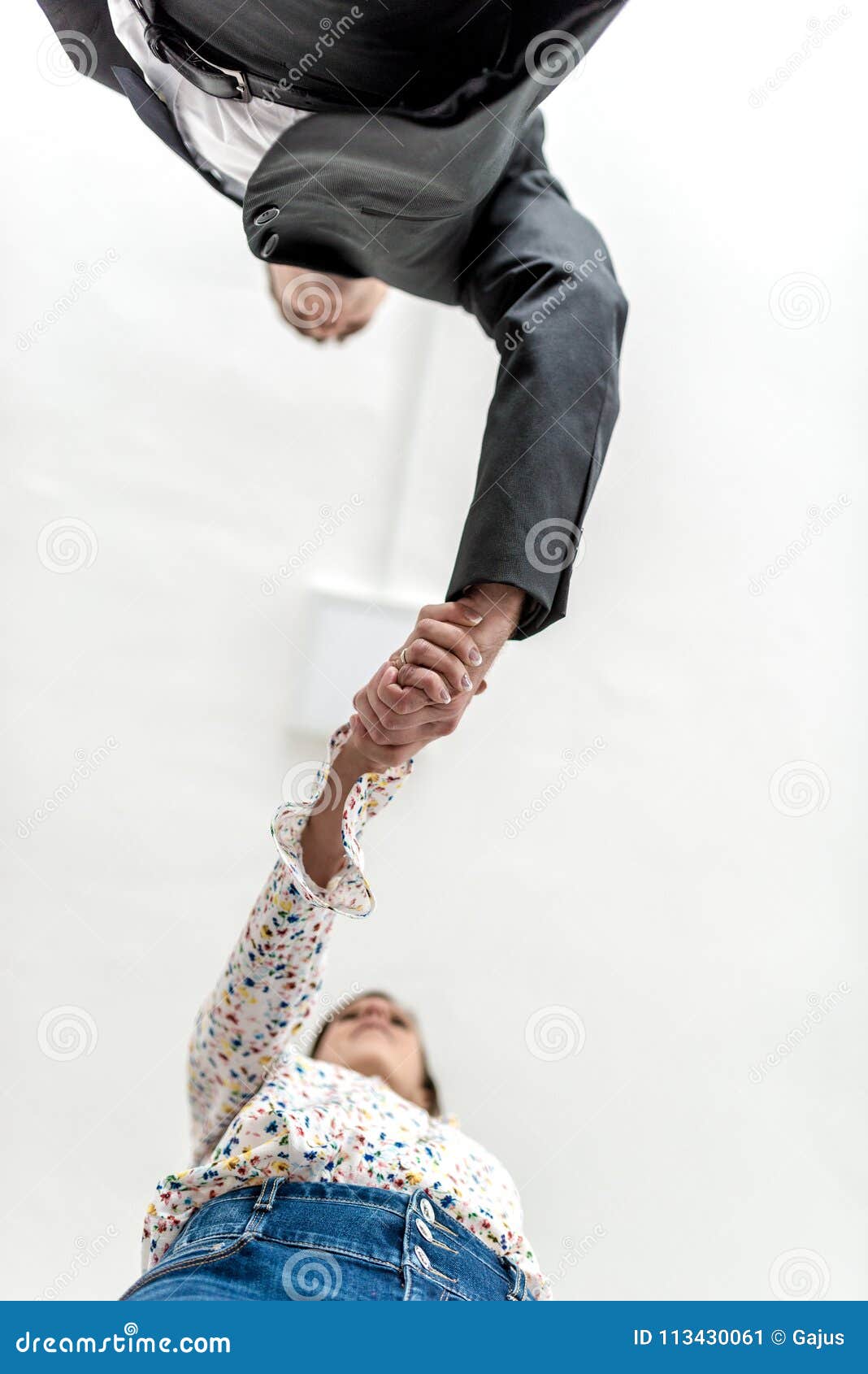 Businessman Shaking Hands With A Woman Stock Image Image