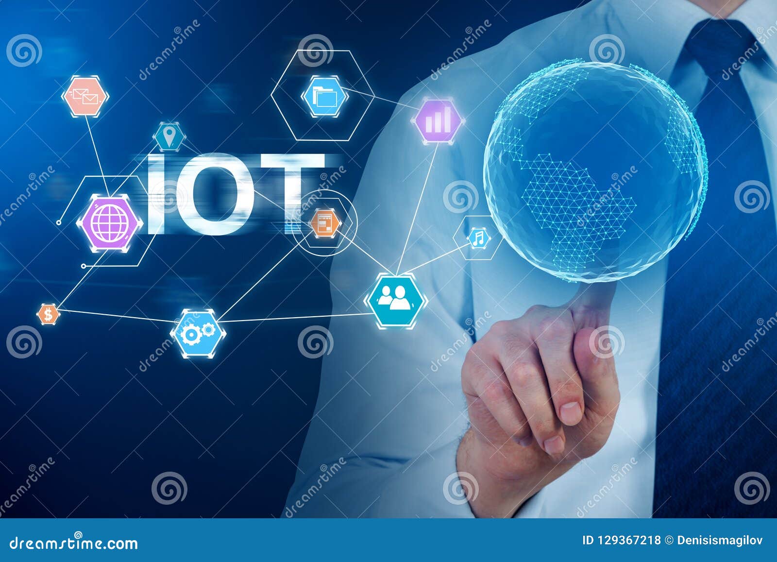 Businessman in Shirt Using Iot Interface Stock Photo - Image of ...