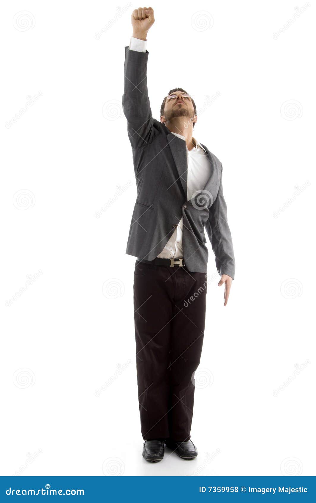 Businessman Showing His Punch Upward Stock Photo Image of career