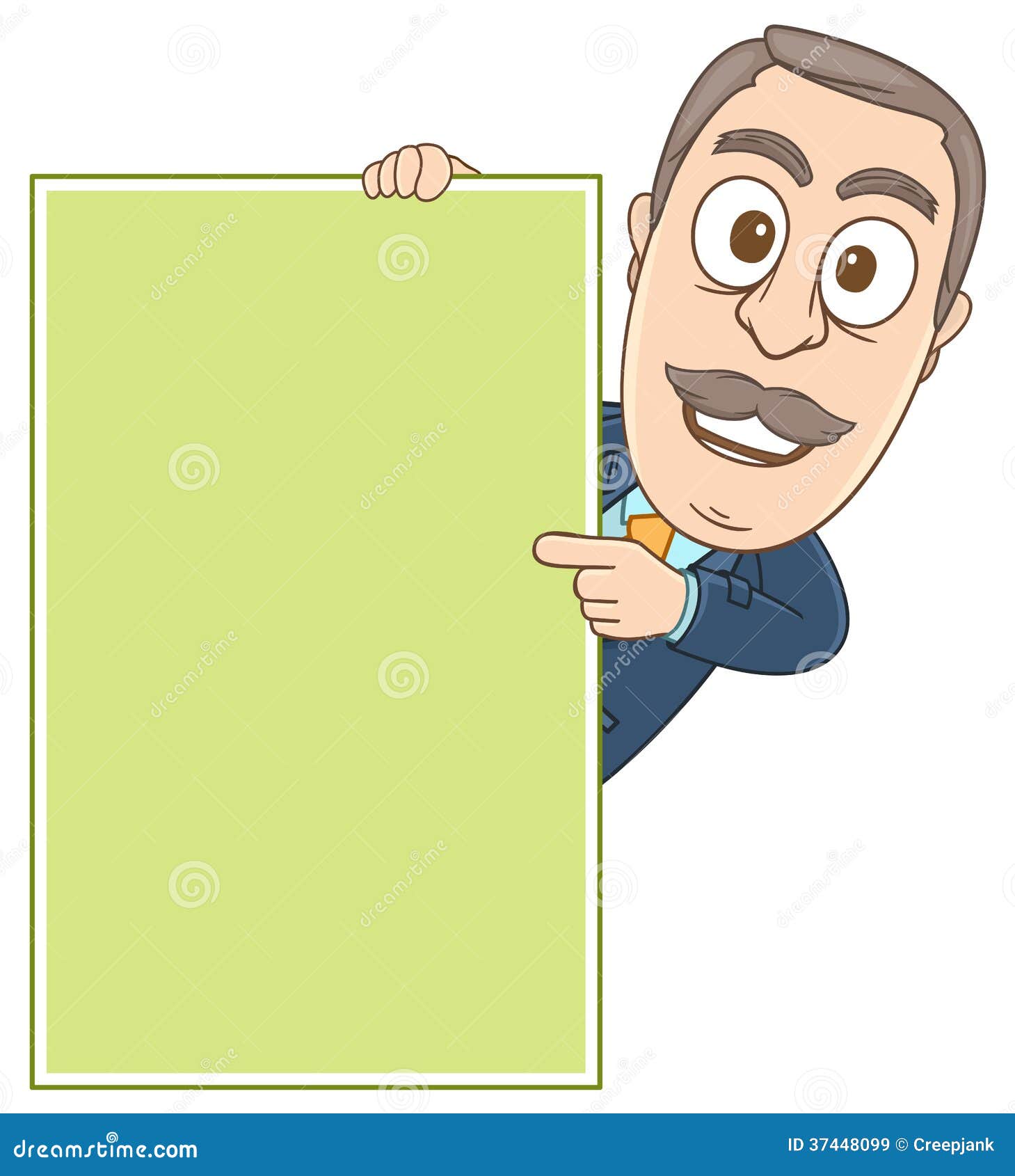 businessman - showing info on the blankboard