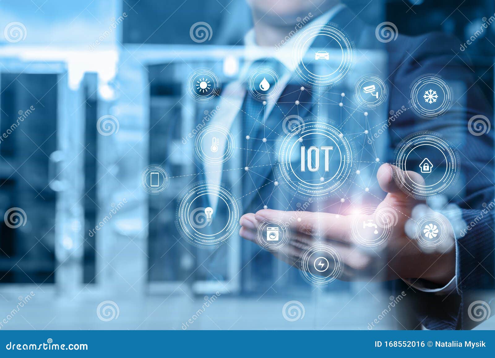 Businessman Showing Iot Structure Stock Photo - Image of automated ...
