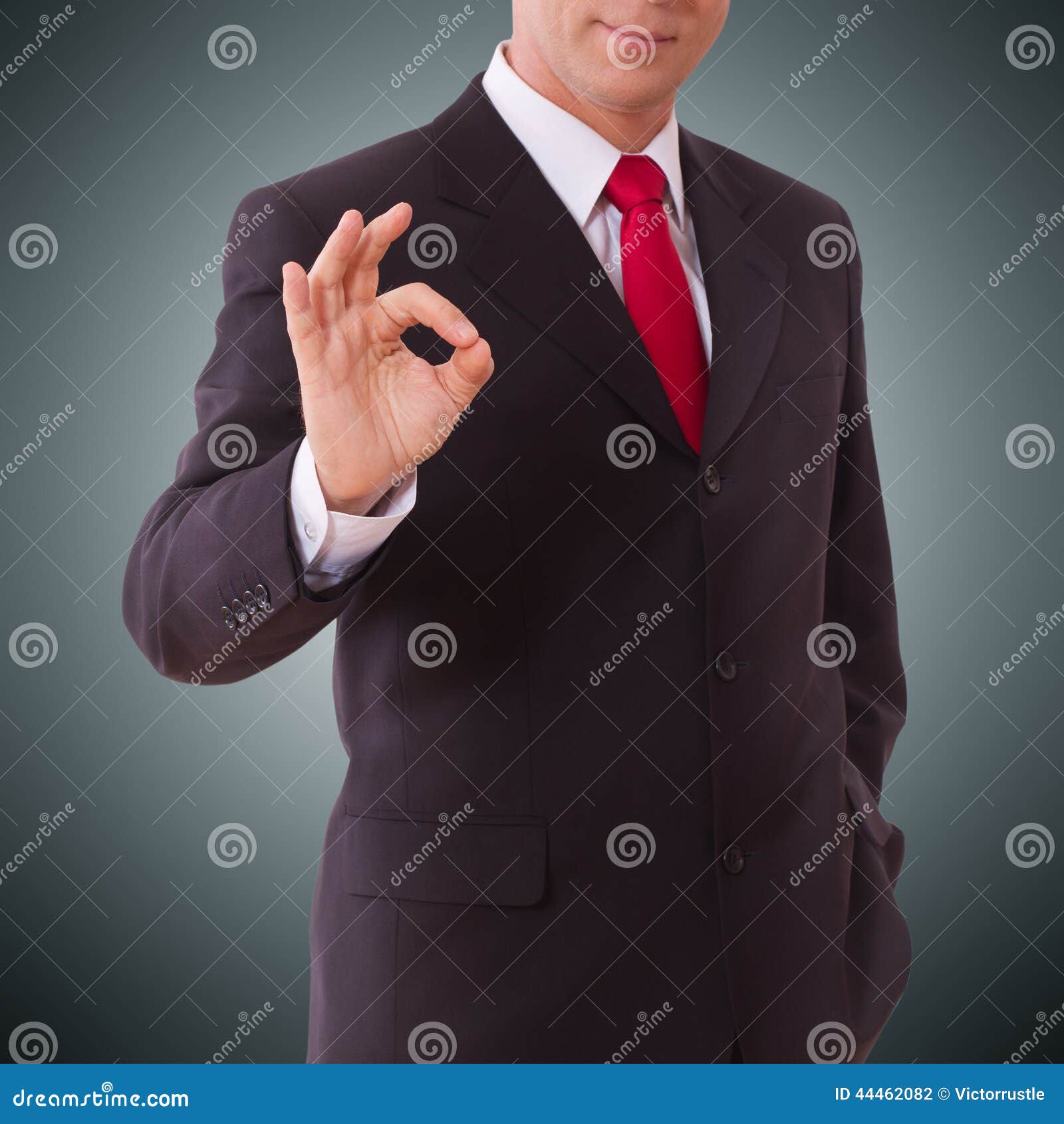 Businessman Showing Perfect Gesture Hand Sign Excellent Good Great