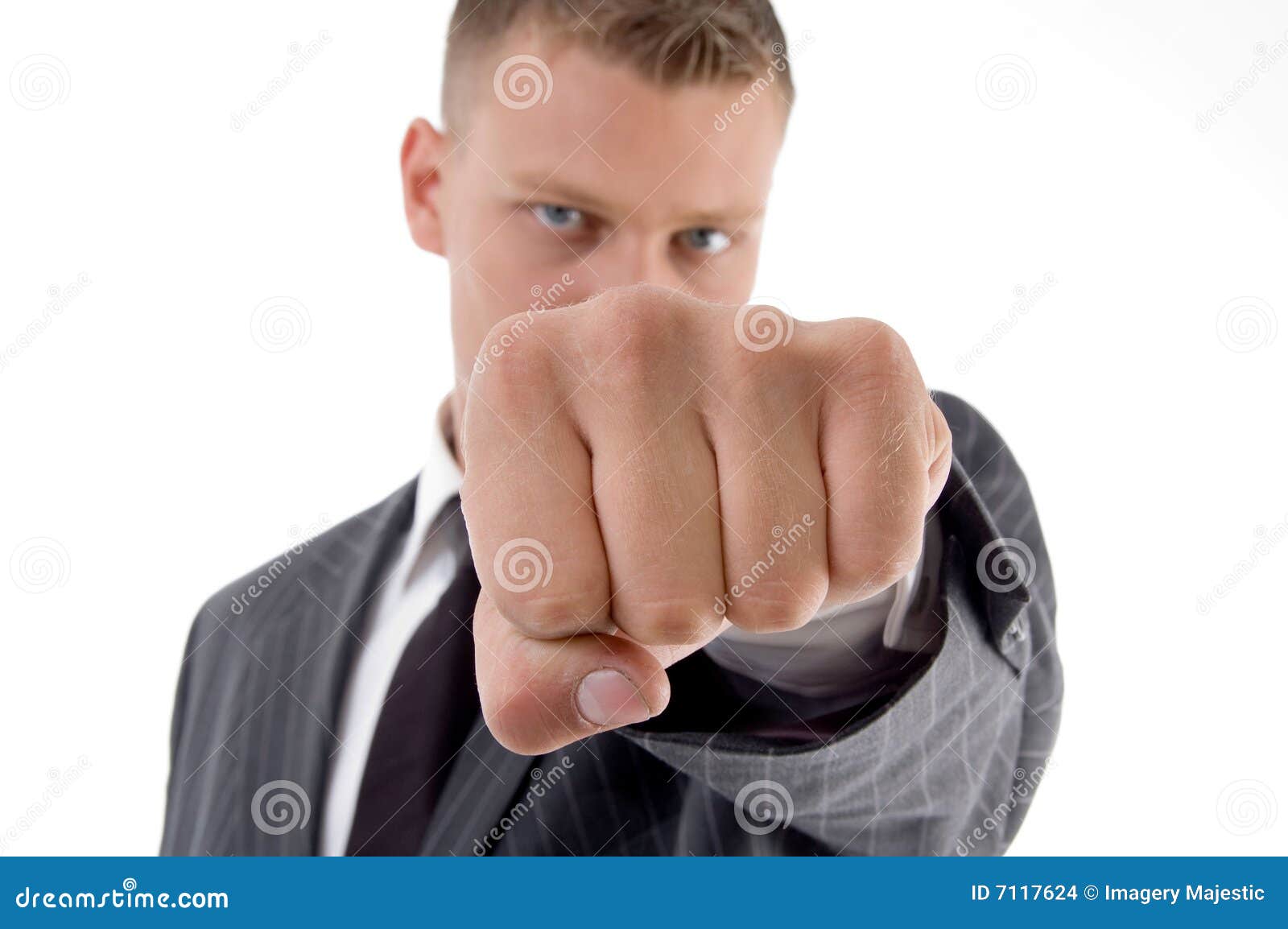 Businessman showing punch stock photo. Image of horizontal 7117624