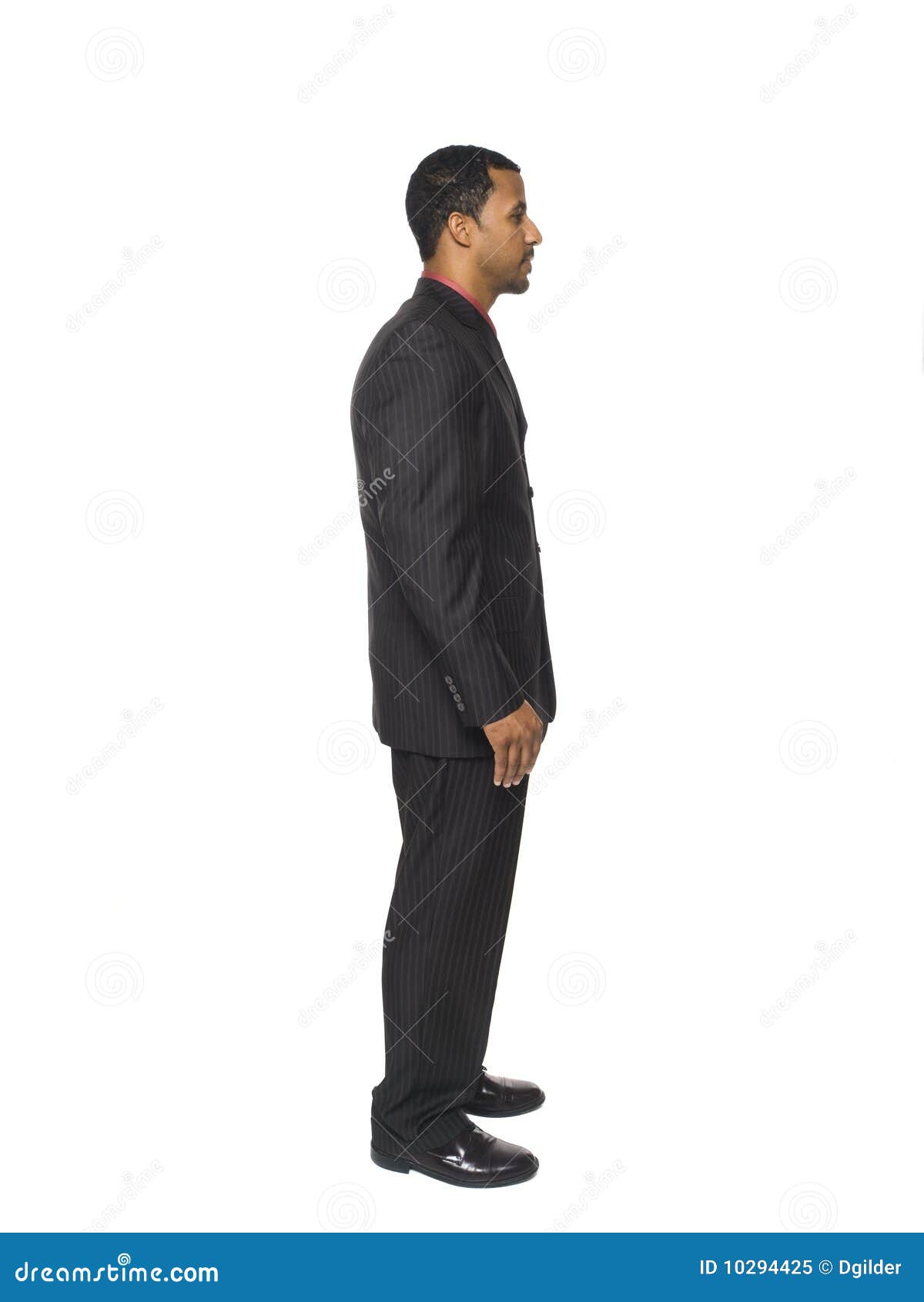 man standing sideways facing right