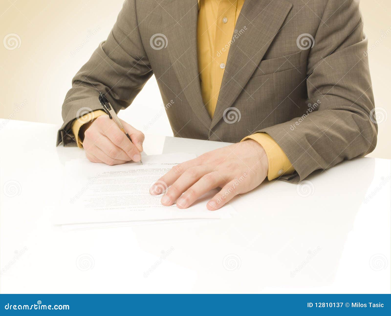 Businessman Signs a Contract Stock Image - Image of write, text: 12810137