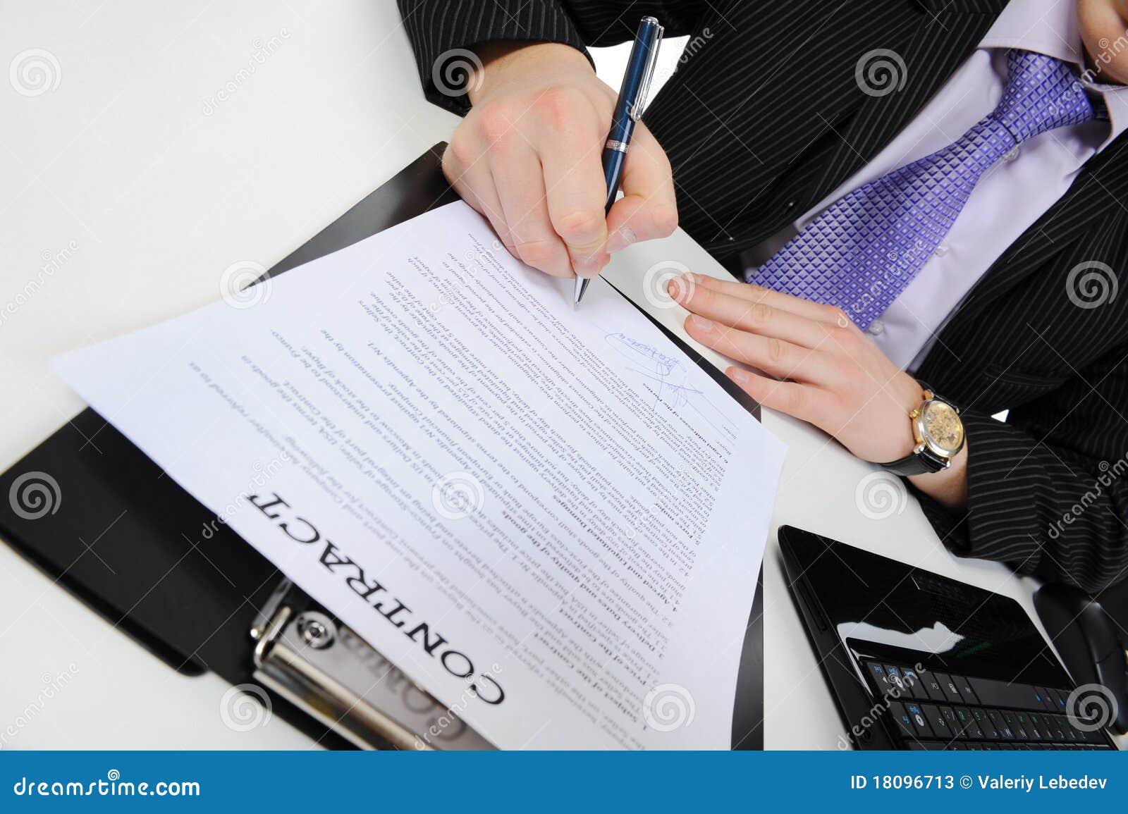 Businessman Signs a Contract Stock Image - Image of businessman