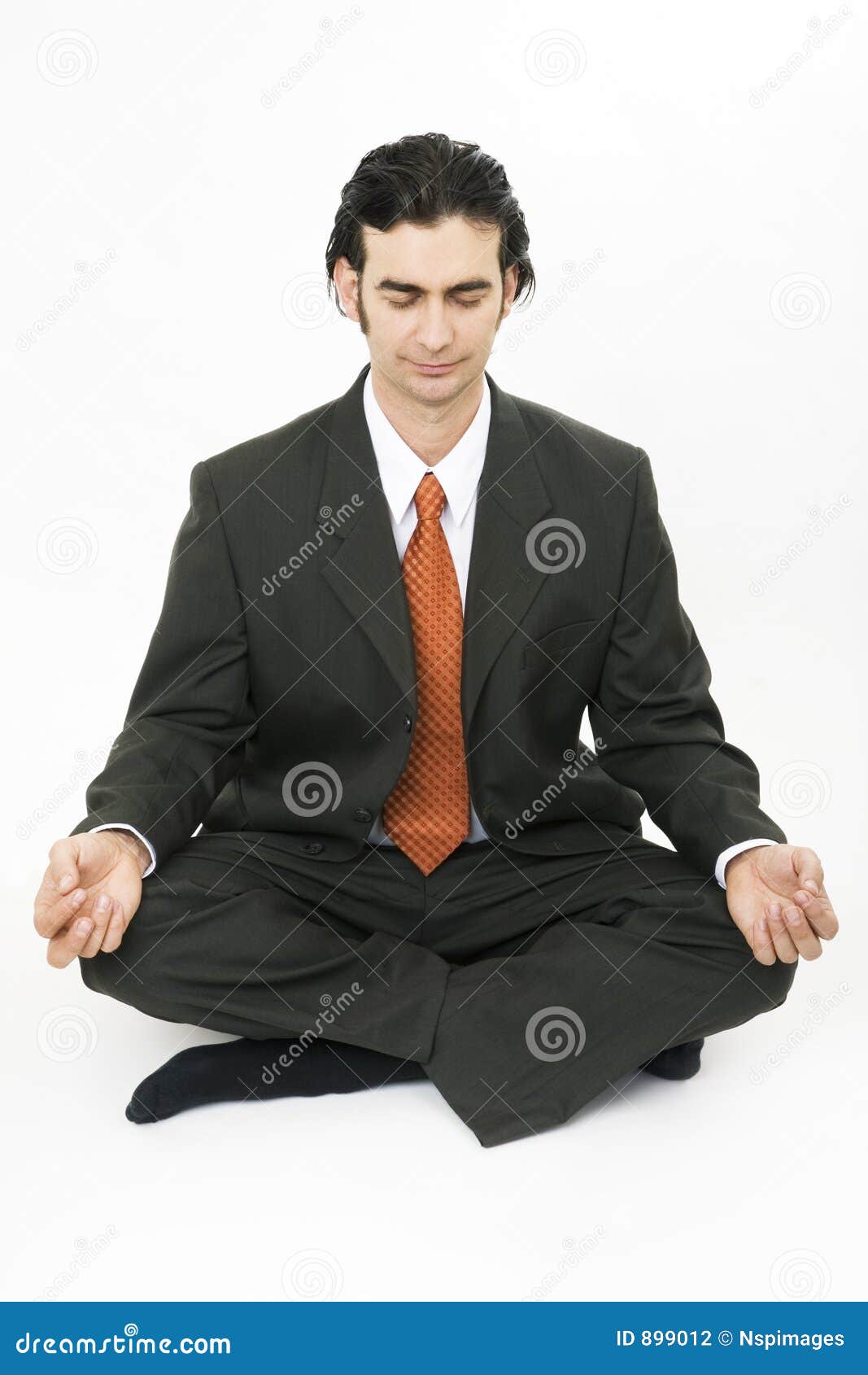 Businessman Sitting Cross Legged Stock Photo Image of indoors