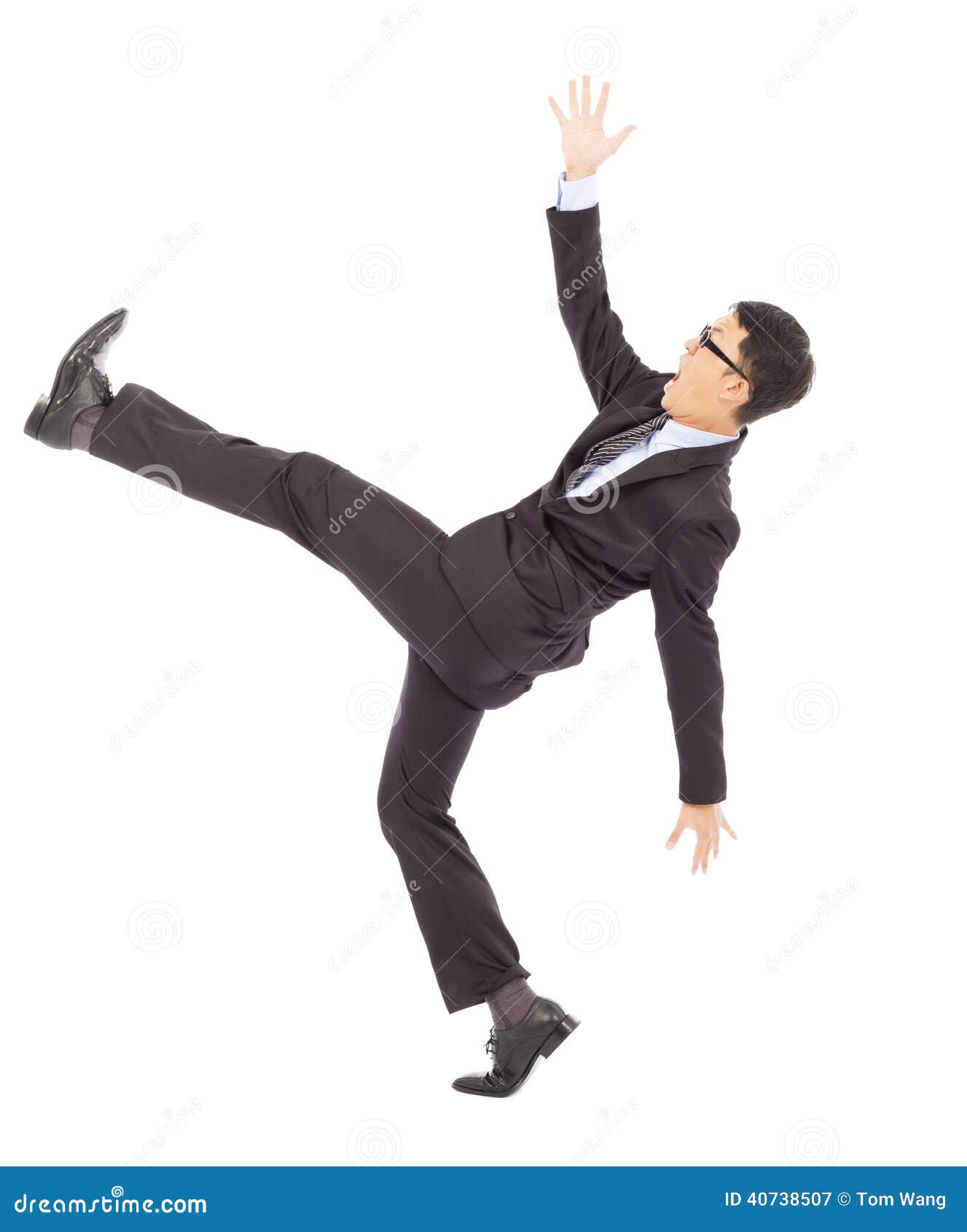 Businessman Slip And Fall And A Funny Pose Stock Photo - Image: 40738507