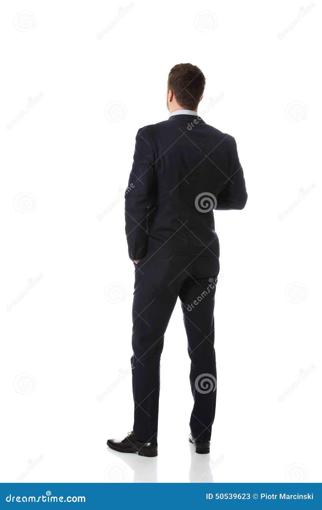 Businessman Standing Back To Camera. Stock Image - Image of caucasian ...
