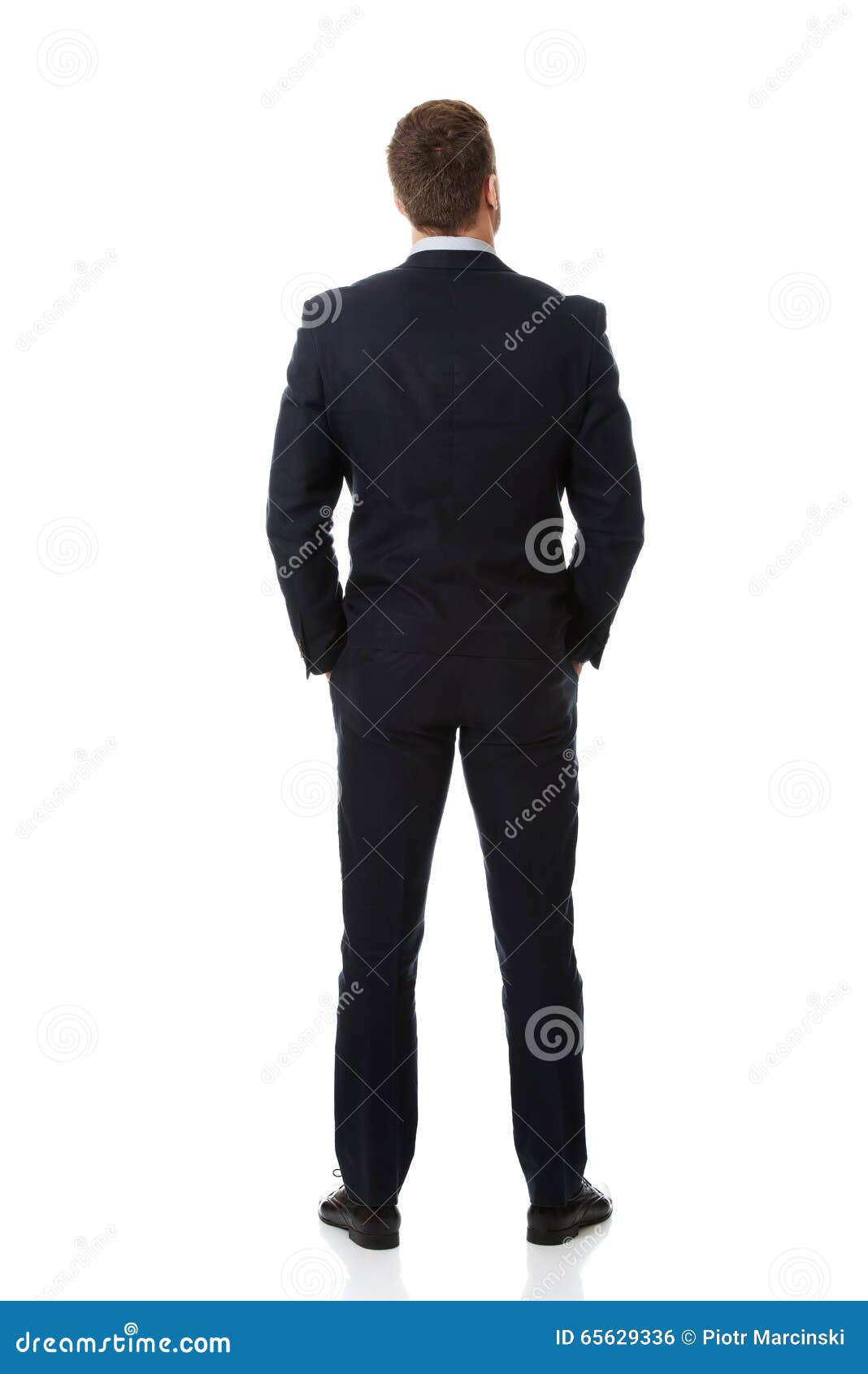 Businessman Standing Back To Camera. Stock Photo - Image of rear, boss ...