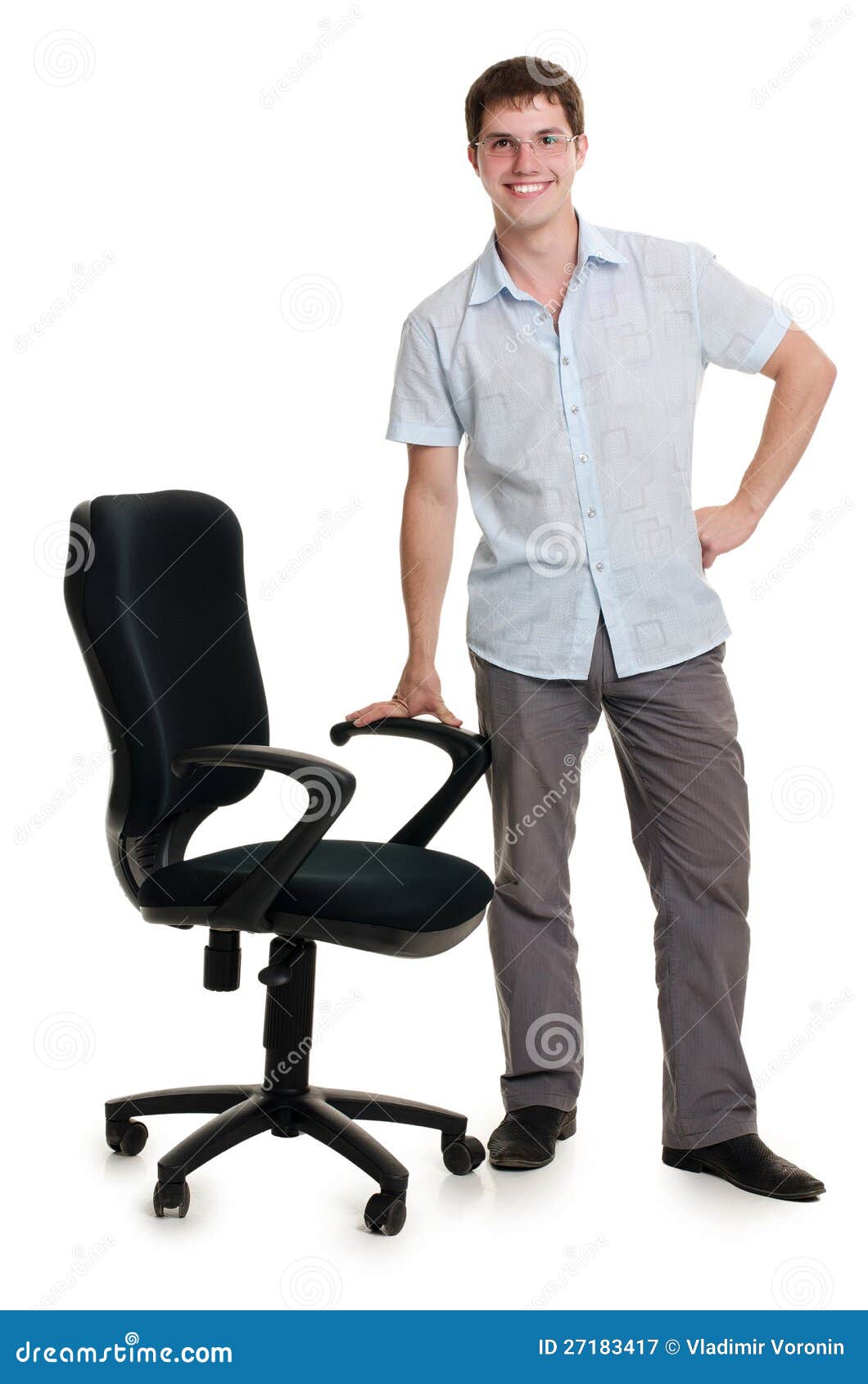 The Businessman Stands an Armchair Stock Image Image of office