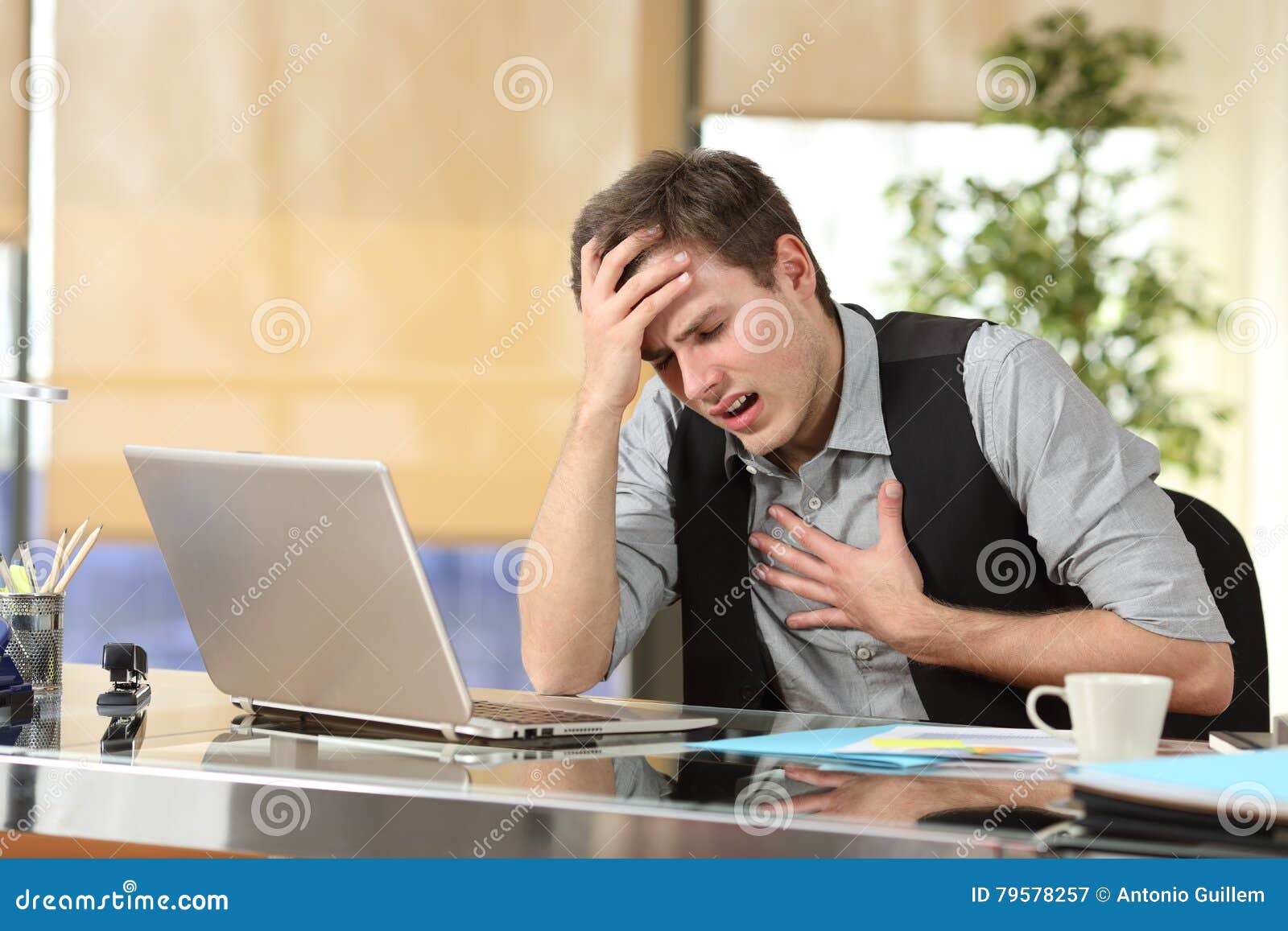 businessman suffering an anxiety attack