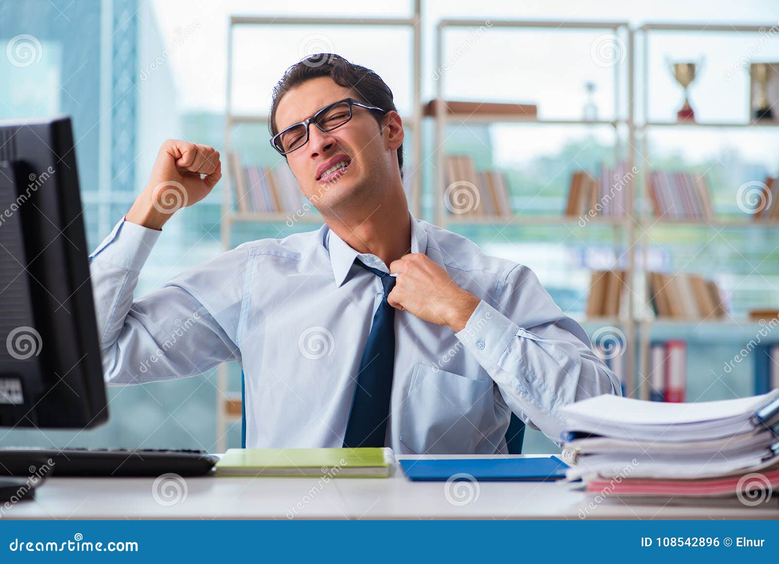 the businessman suffering from excessive armpit sweating