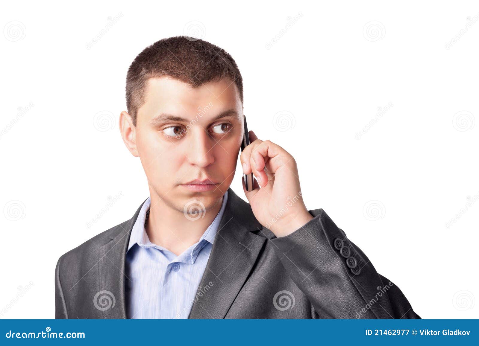 Businessman Talking On His Cell Mobile Phone Royalty Free Stock
