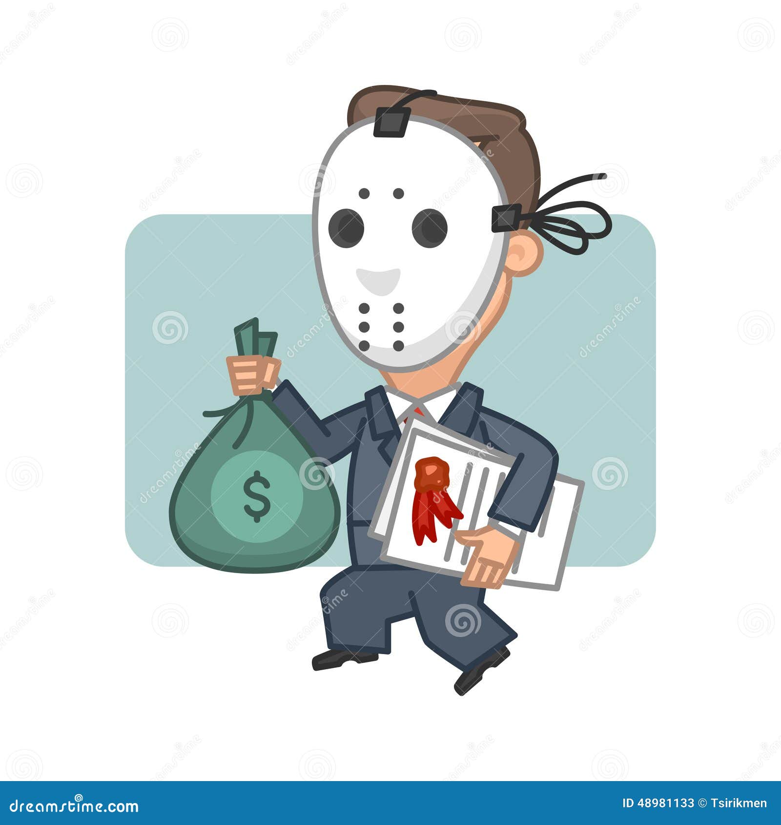 Businessman Thief Holding Money And Securities Stock Vector