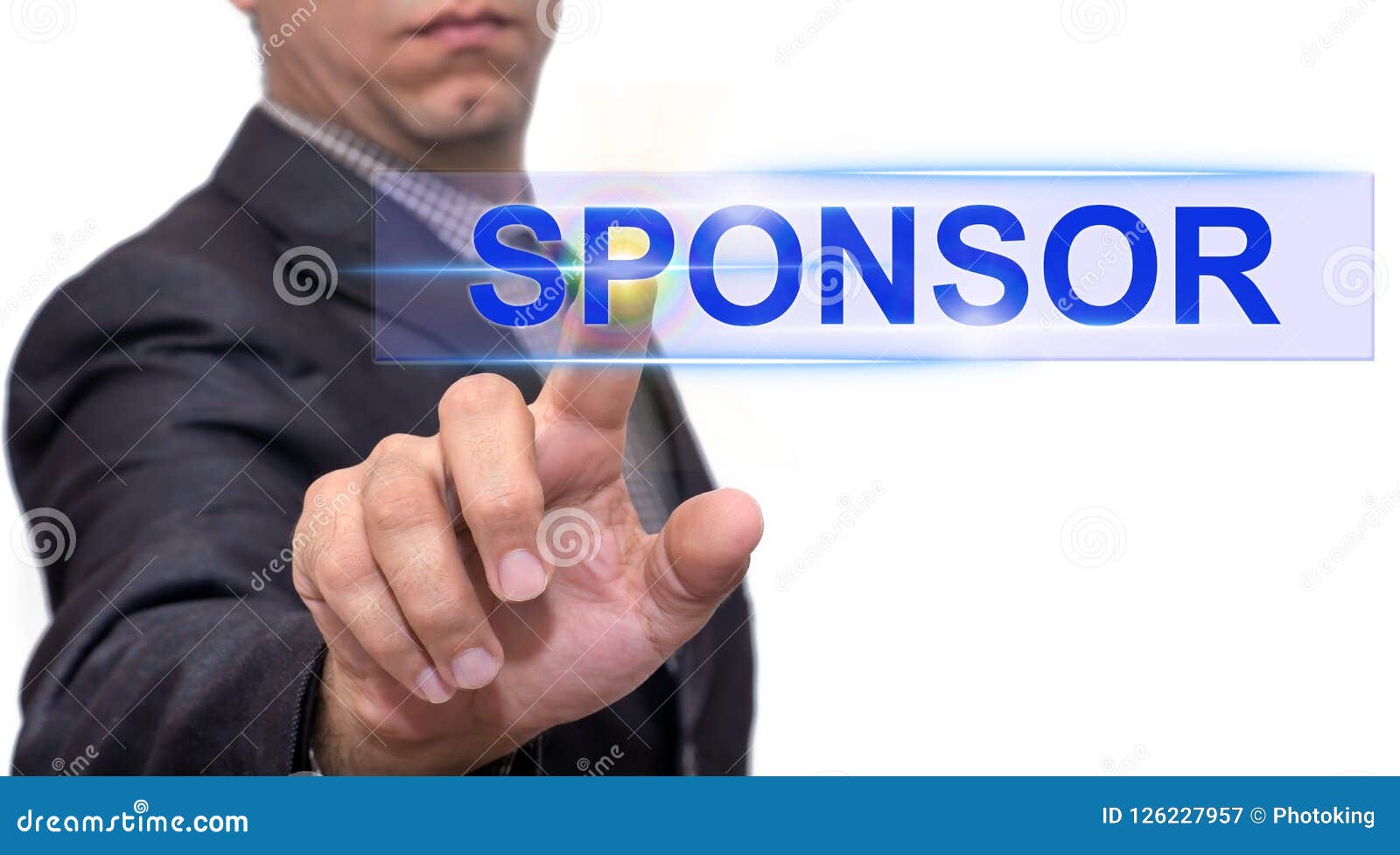sponsor text with businessman