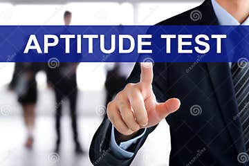 Businessman Touching APTITUDE TEST Tab On Virtual Screen Stock Image Image Of Text Ability