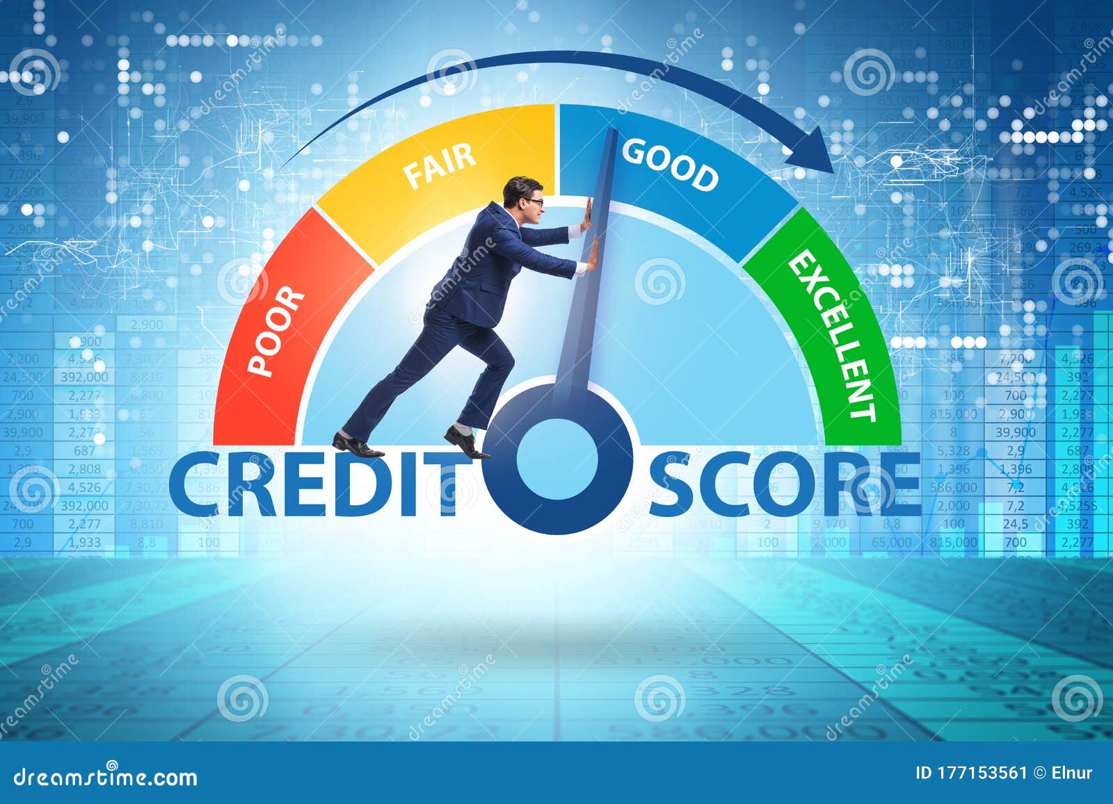 businessman trying to improve credit score