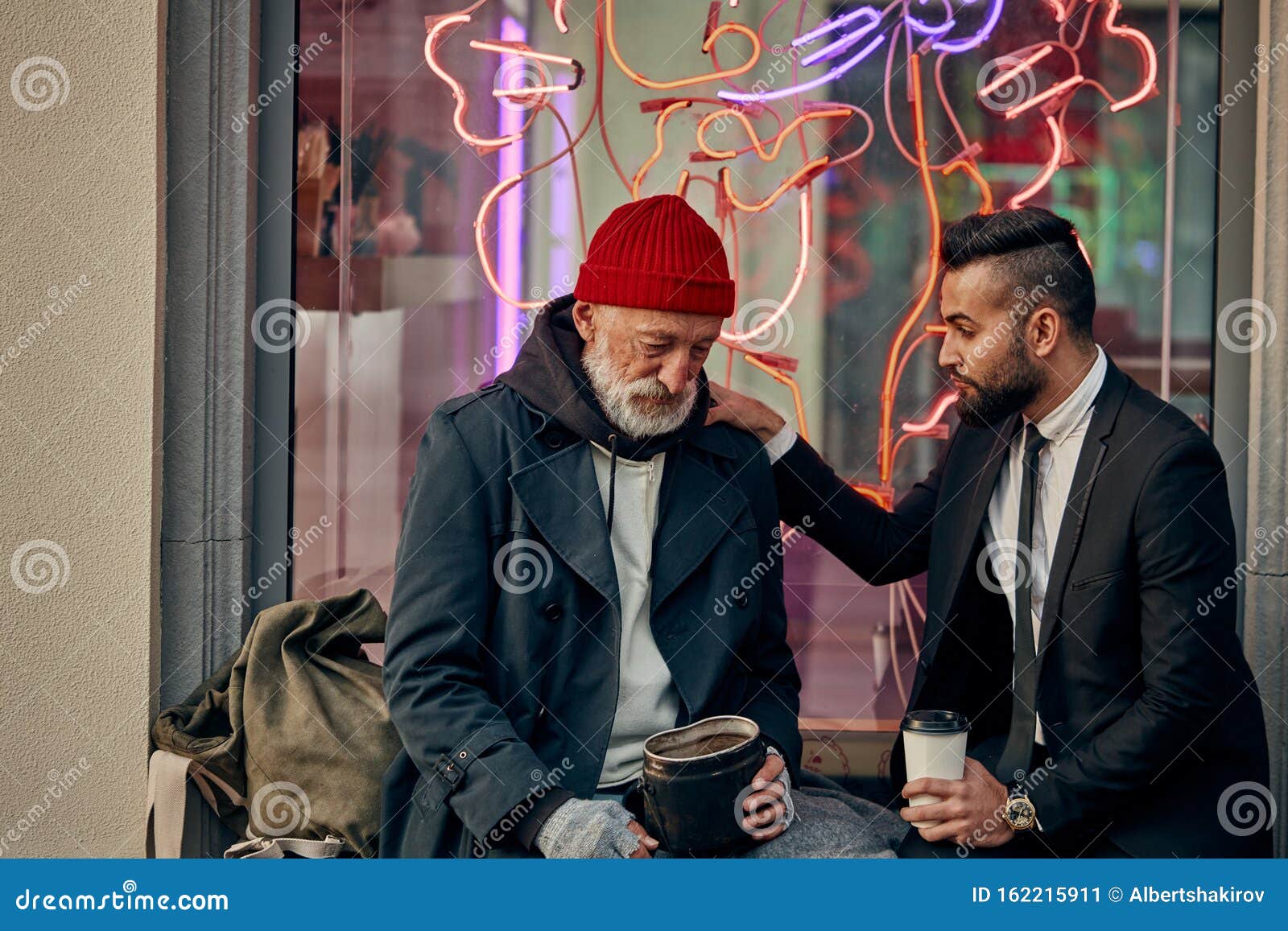 Support Homeless People In Street Stock Image Image Of Kindness Miserable 162215911