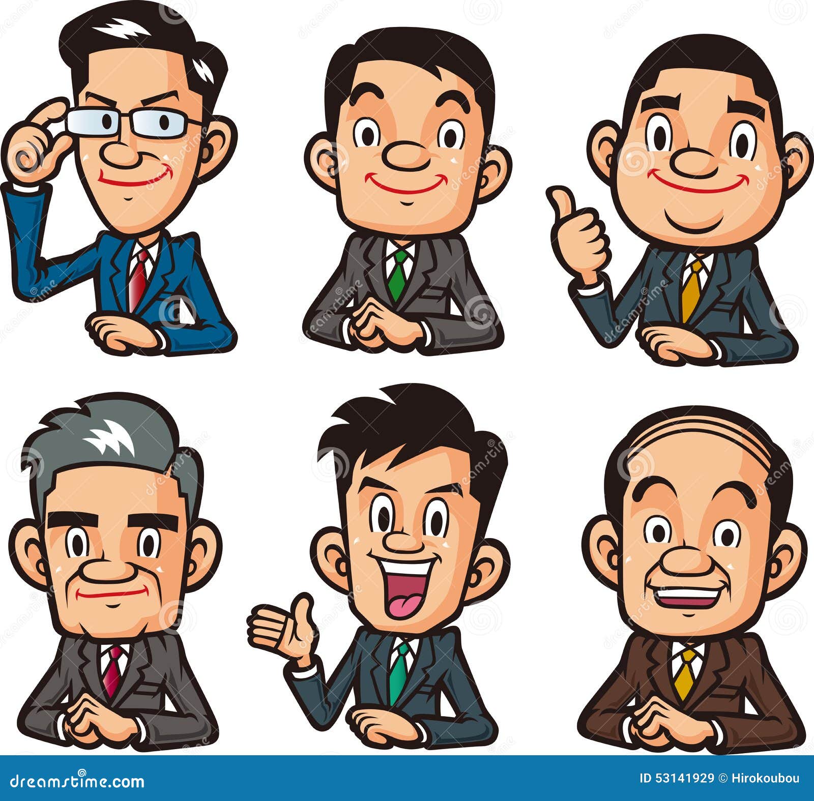 Businessman Upper Body Collection Stock Illustration Illustration of