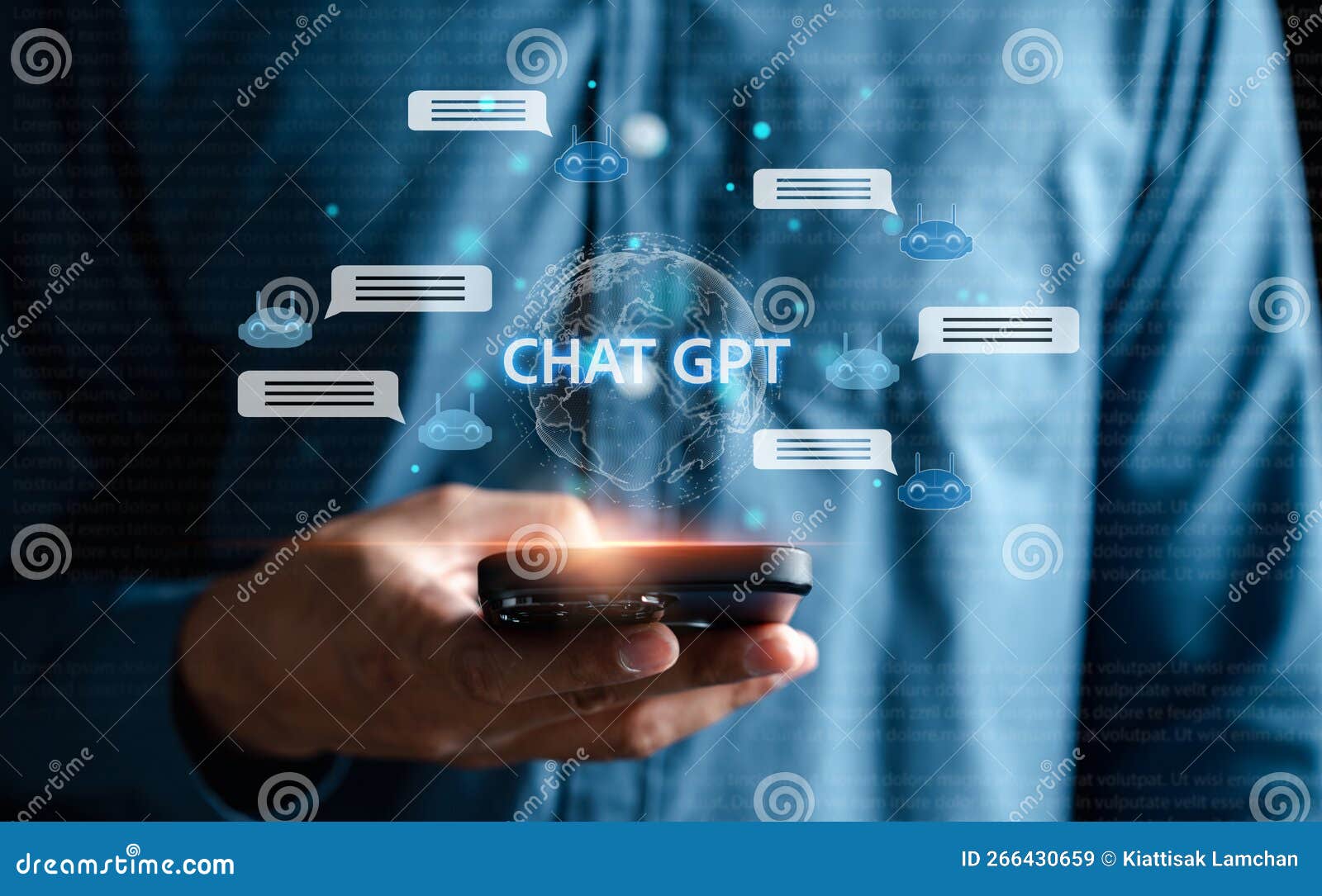 businessman using chatbot in smartphone intelligence ai.chat gpt chat with ai artificial intelligence, developed by openai