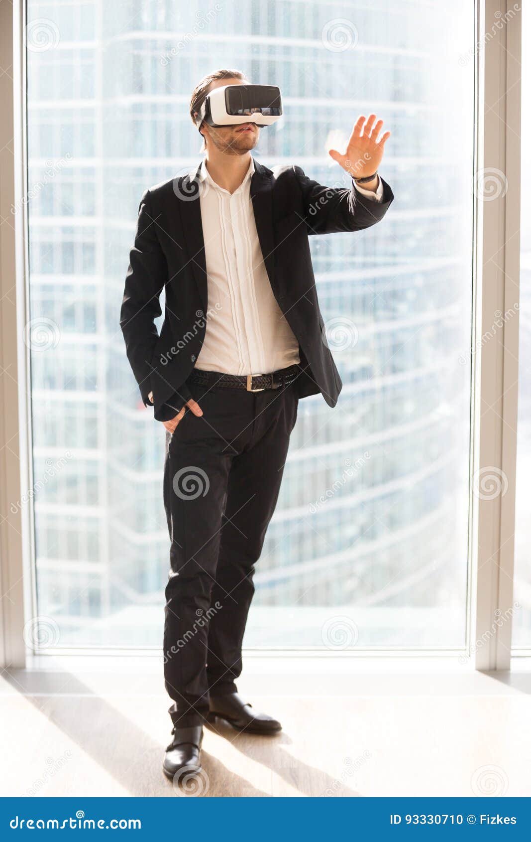 Businessman Using Glasses of Virtual Reality Stock Photo Image of
