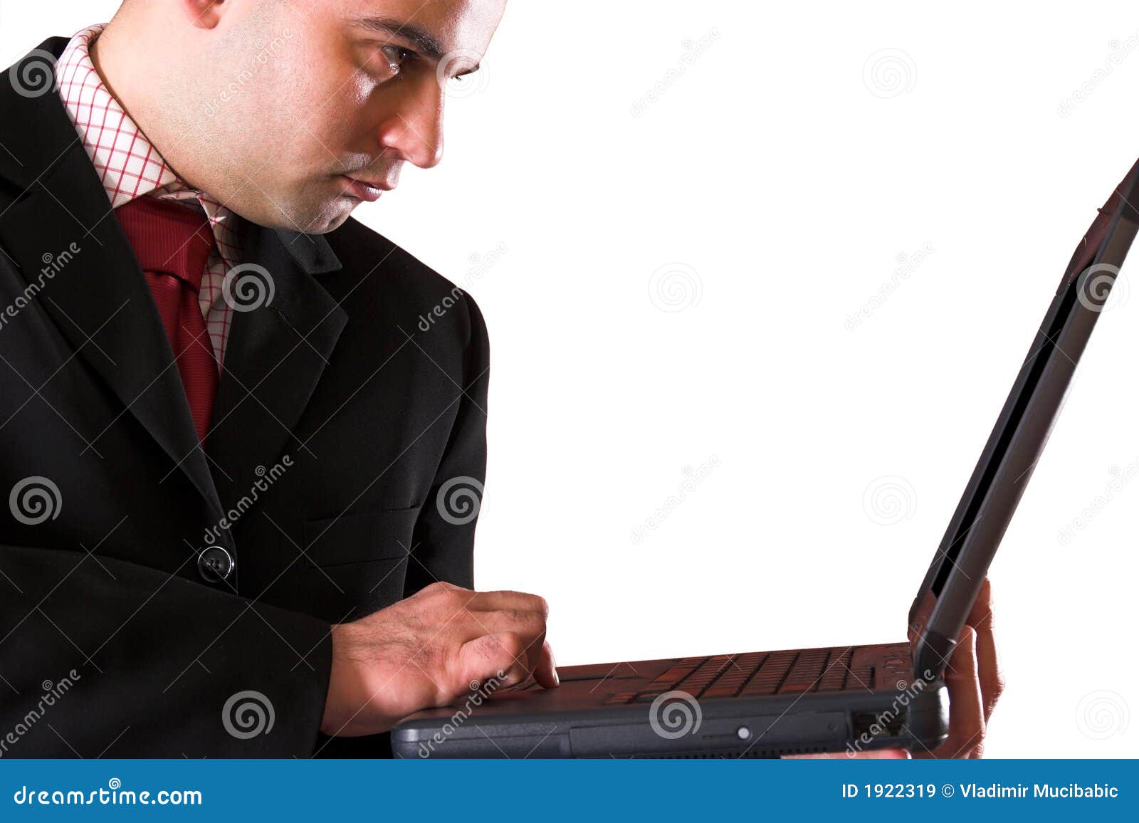 A Businessman using laptop stock image. Image of communicate 1922319