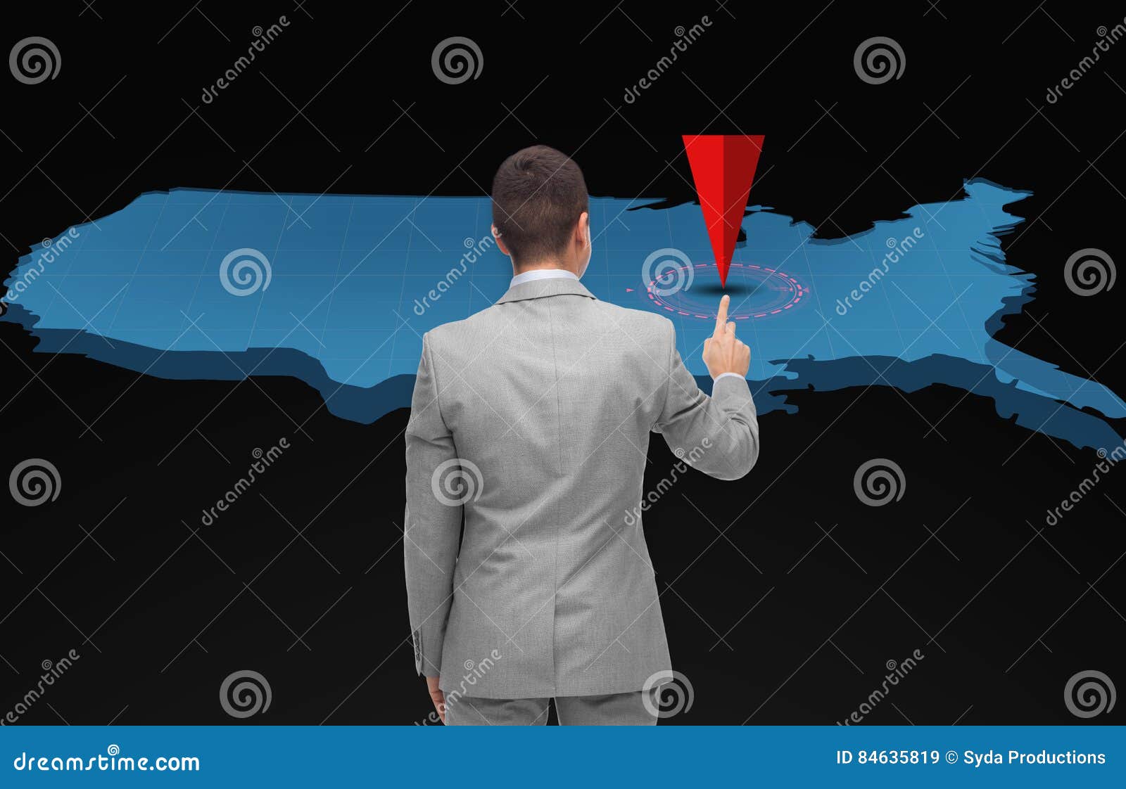Businessman With Virtual Usa Map And Pointer Stock Image Image